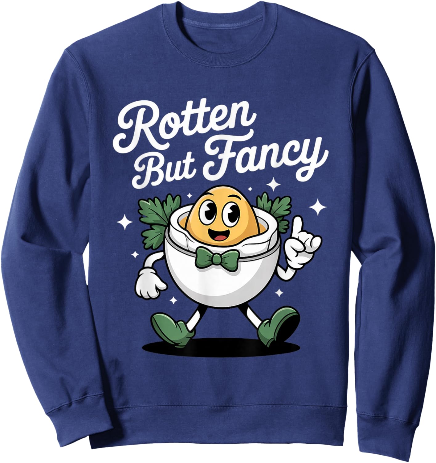 Rotten But Fancy Deviled Egg Mascot Sweatshirt - Sweatshirt | Navy