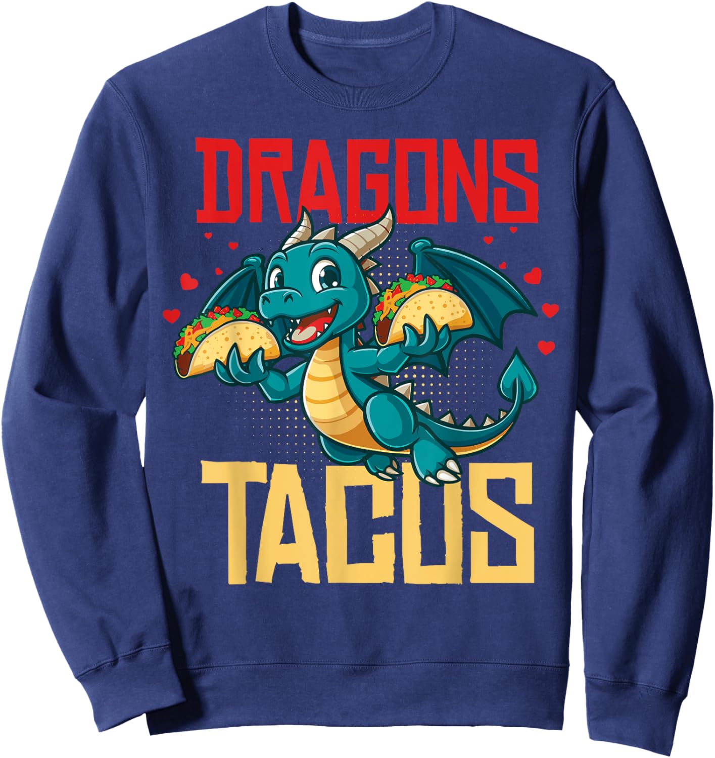 Dragons Love Tacos Shirt for Kids Girls Boys Sweatshirt - Sweatshirt | Navy