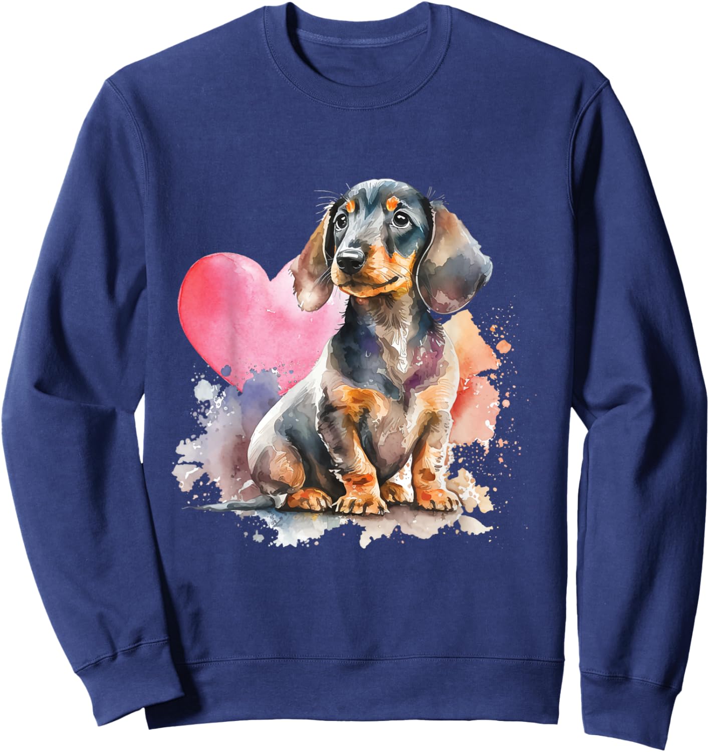 Dachshund Heart - Dog Trainer Pet Owner Breeder Animal Lover Sweatshirt - Sweatshirt | Navy