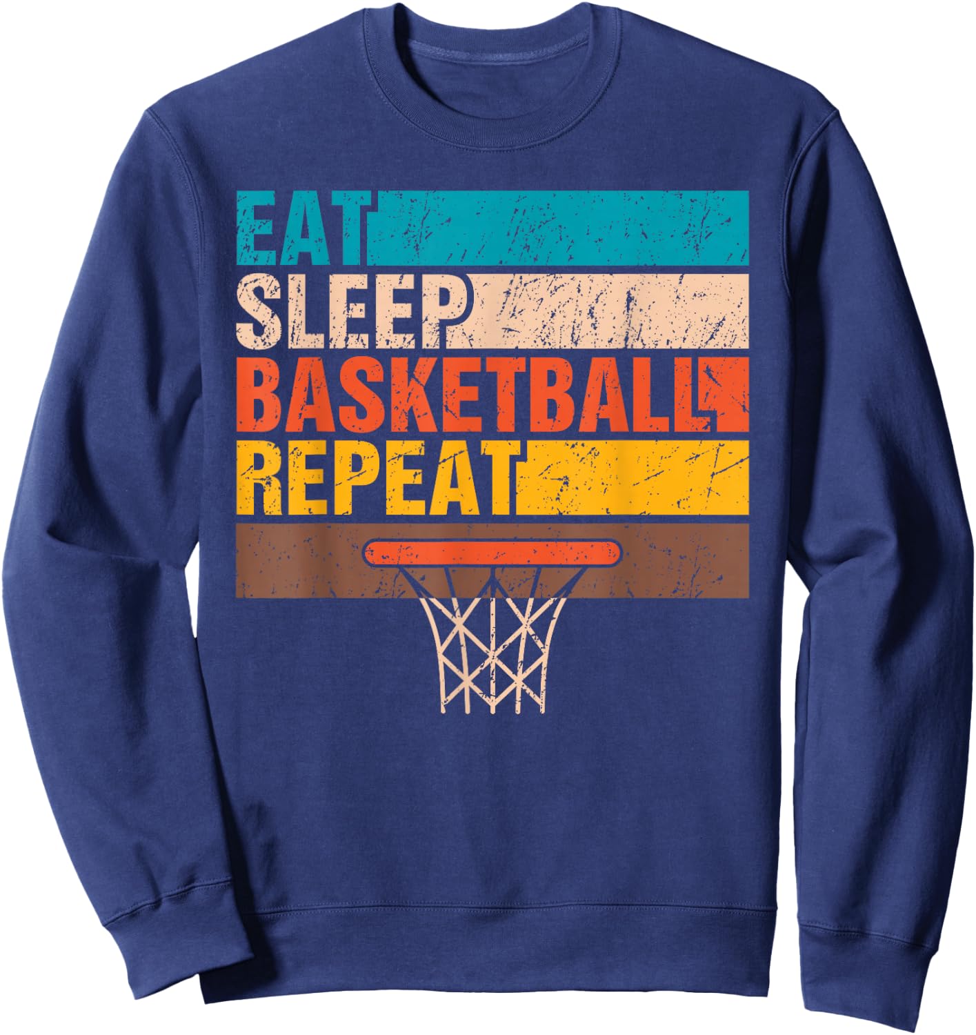 Eat. Sleep. Basketball. Repeat. Basketball Youths Teen Bball Sweatshirt - Sweatshirt | Navy
