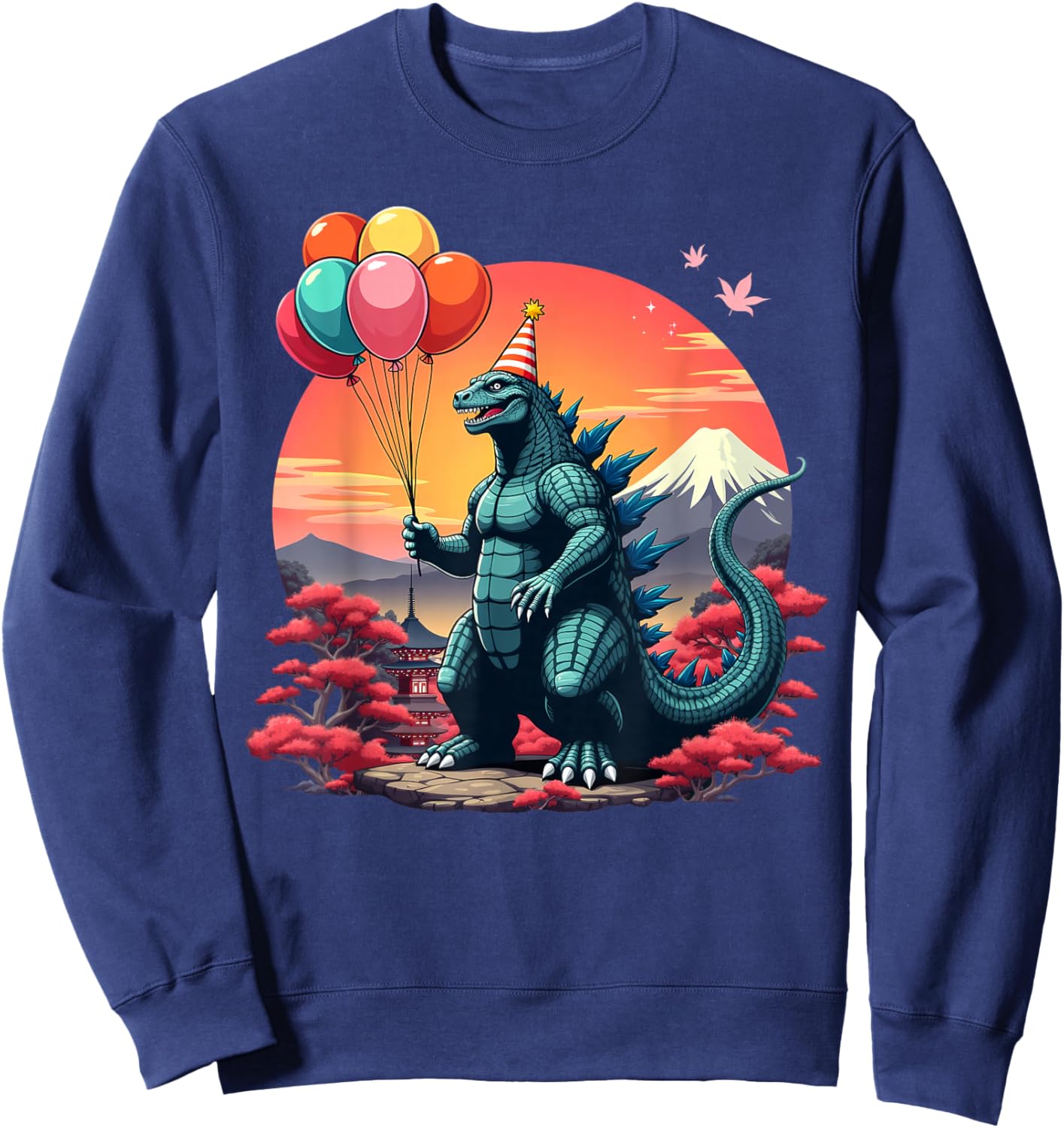Kaiju Birthday Party Japan Monster Movie Bday Decorations Sweatshirt - Sweatshirt | Navy