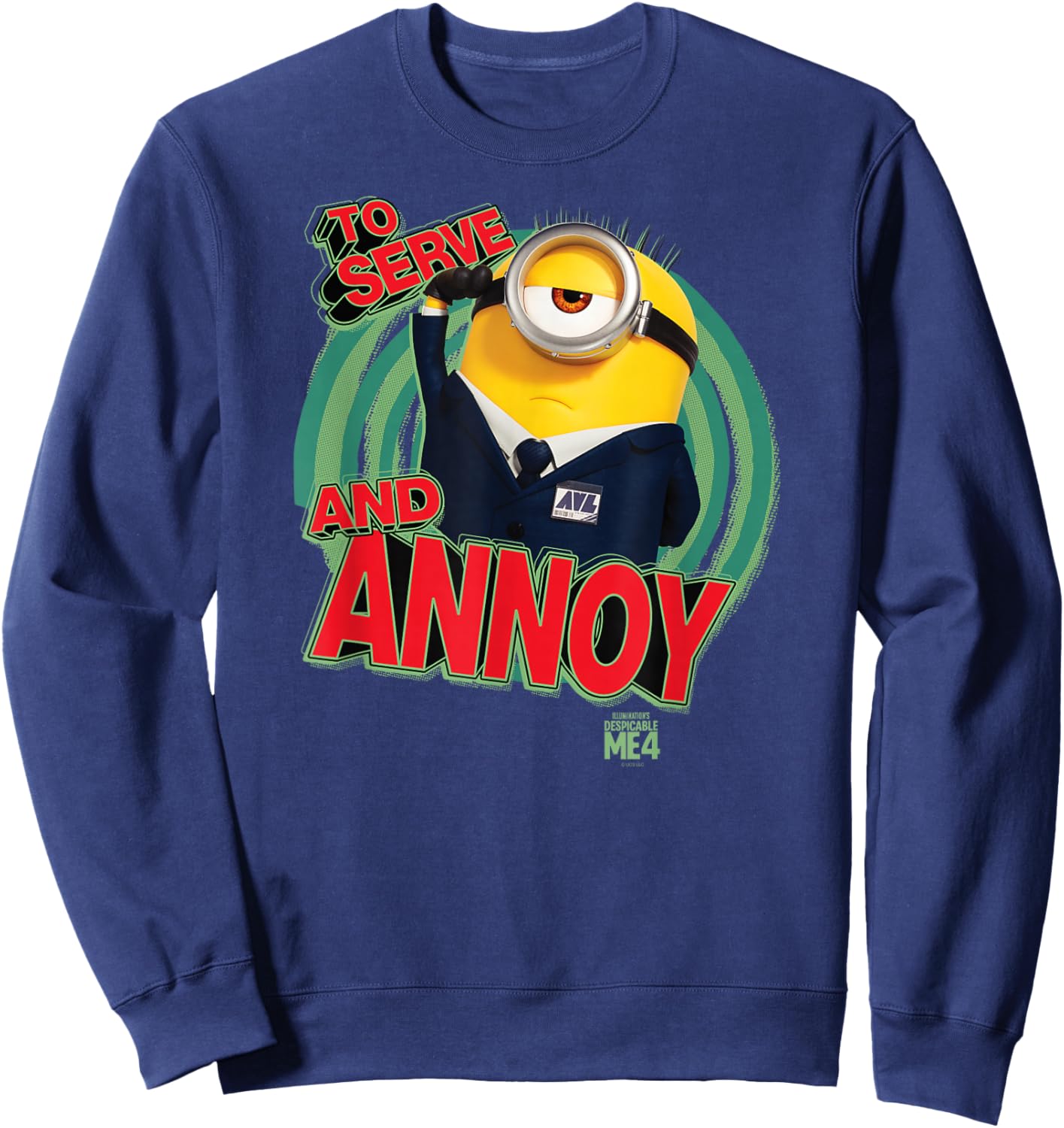 Minions Despicable Me 4 AVL To Serve and Annoy Sweatshirt - Sweatshirt | Navy