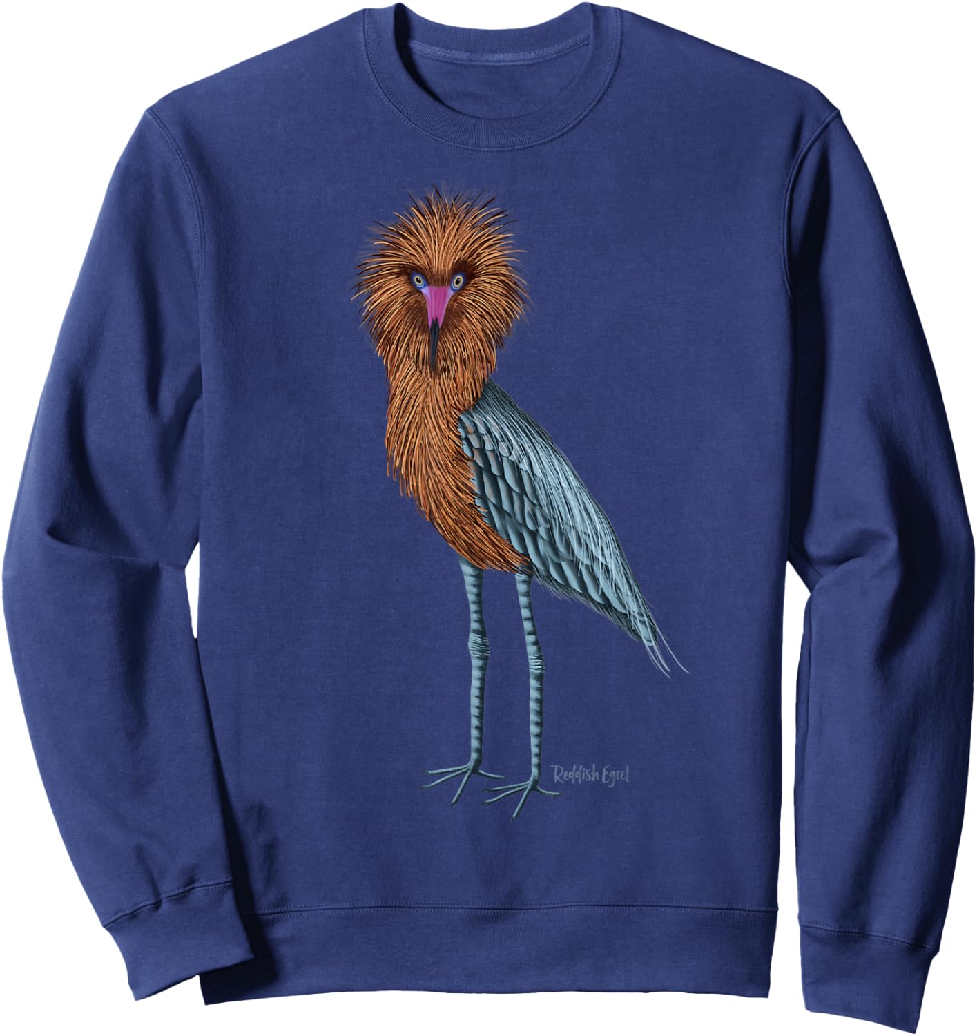 Reddish Egret Heron Art Birder Shirt Wildlife Bird Watching Sweatshirt - Sweatshirt | Navy