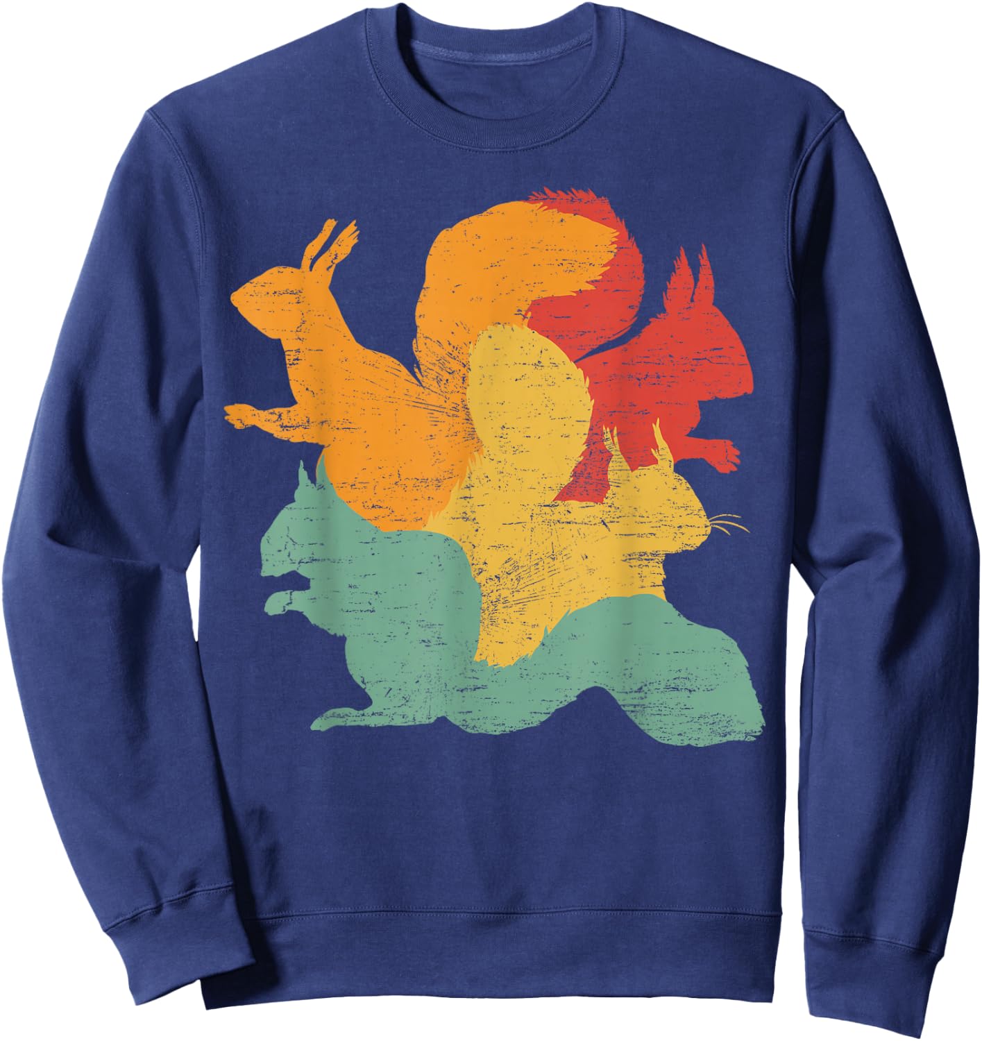 Vintage Squirrels Funny Forest Animal Rodent Lovers Outfit Sweatshirt - Sweatshirt | Navy