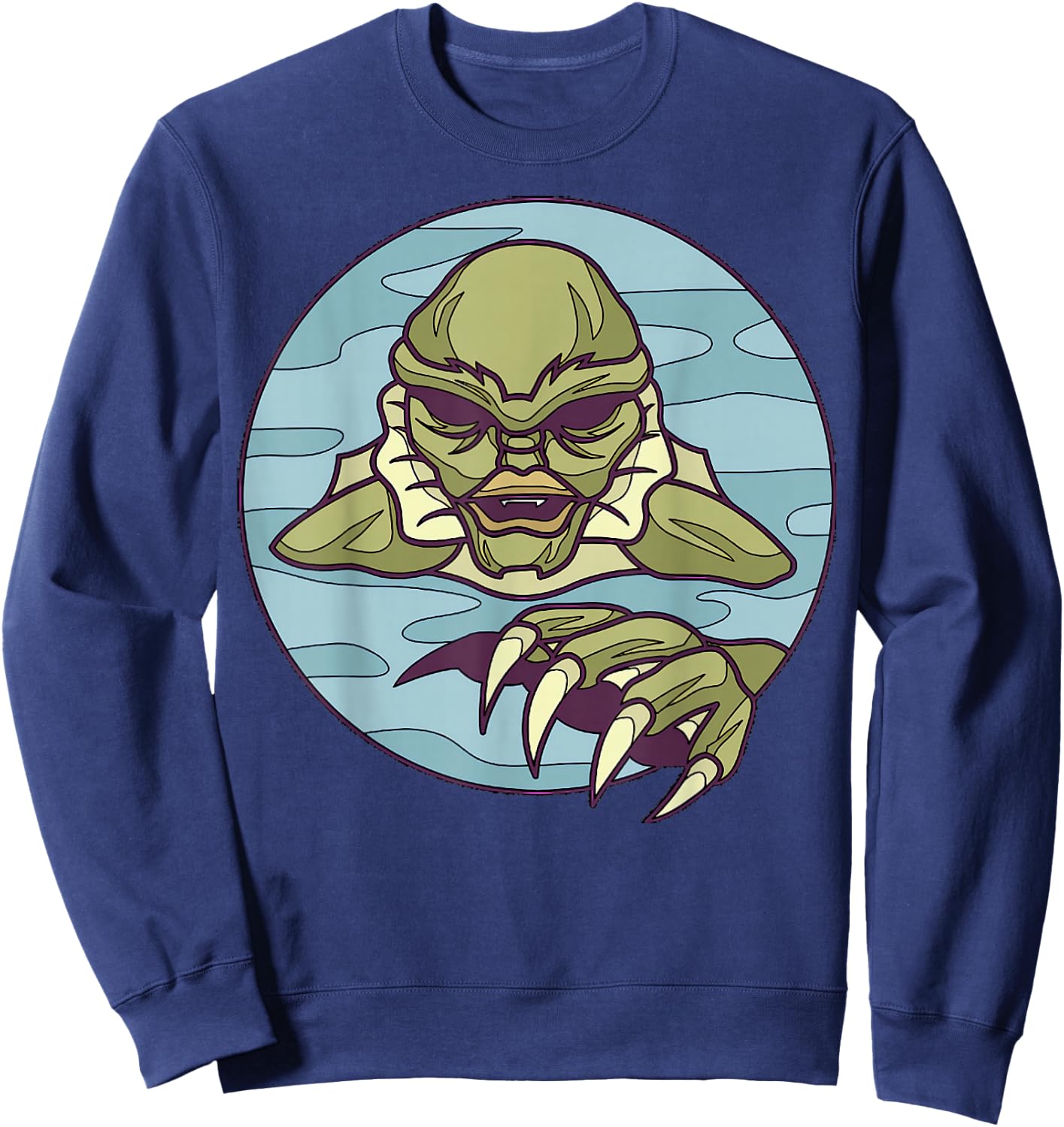 Creature From A Lagoon Iconic Horror Monster Art Sweatshirt - Sweatshirt | Navy