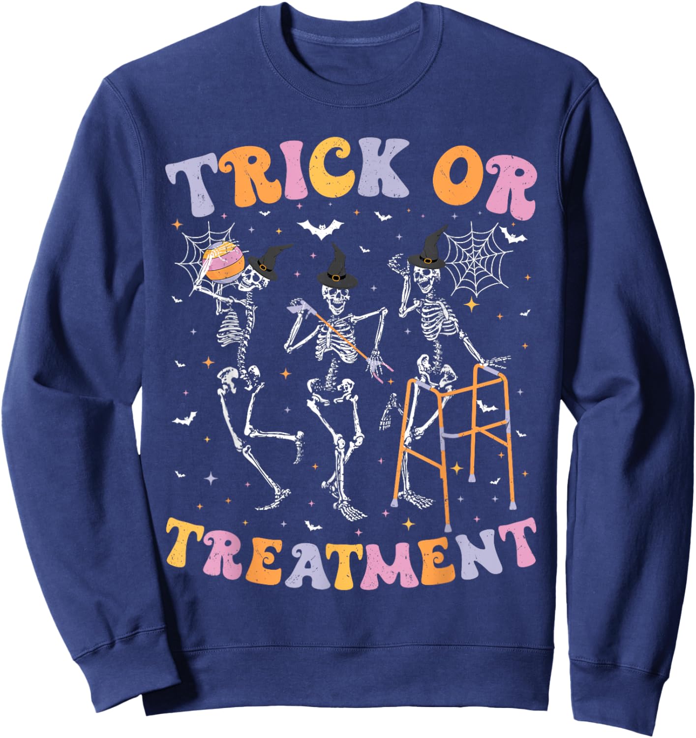 Trick or Treatment PT Physical Therapy Therapist Halloween Sweatshirt - Sweatshirt | Navy