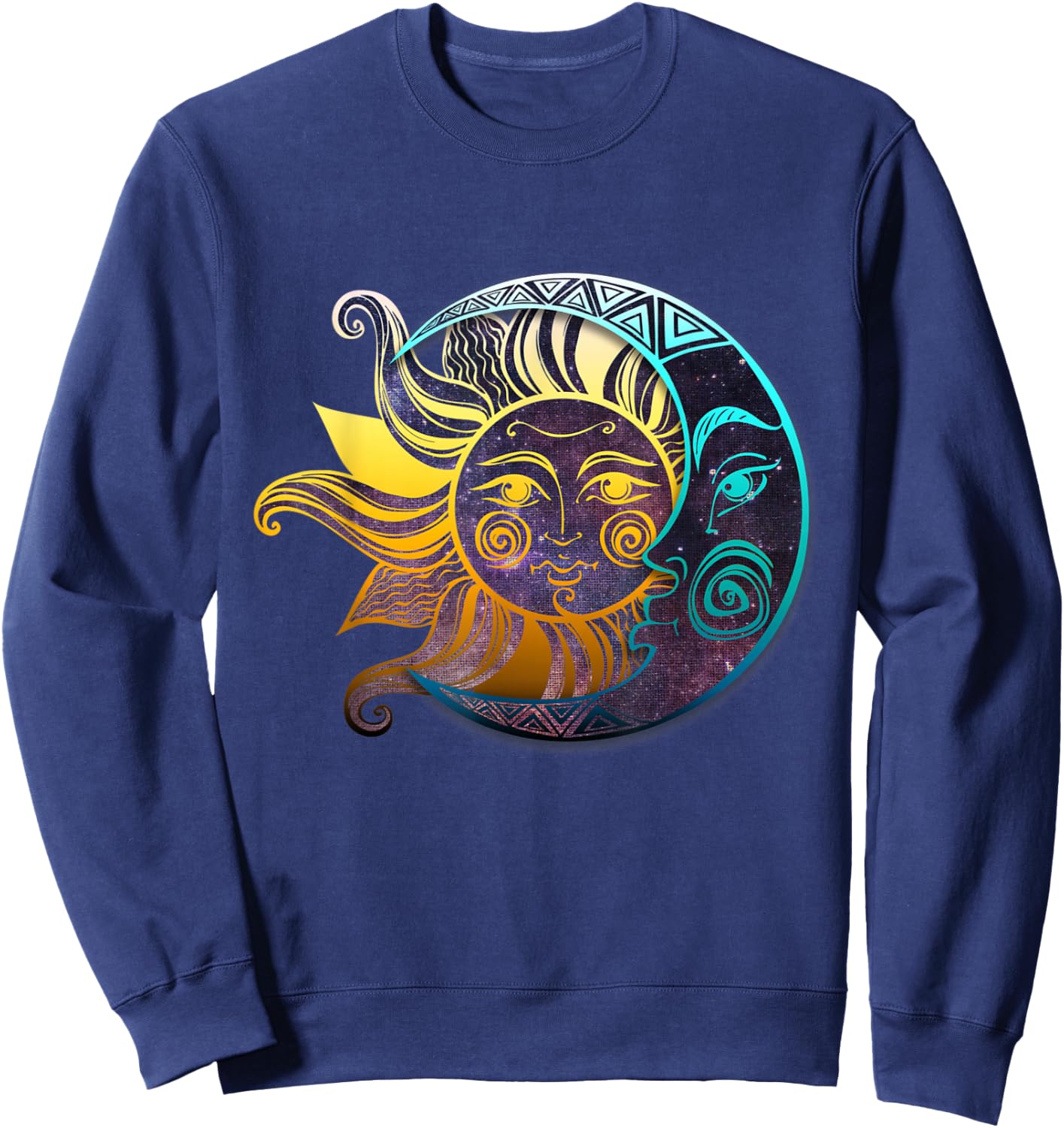 Live By The Sun Love By The Moon Spirituality Gift Bohemian Sweatshirt - Sweatshirt | Navy