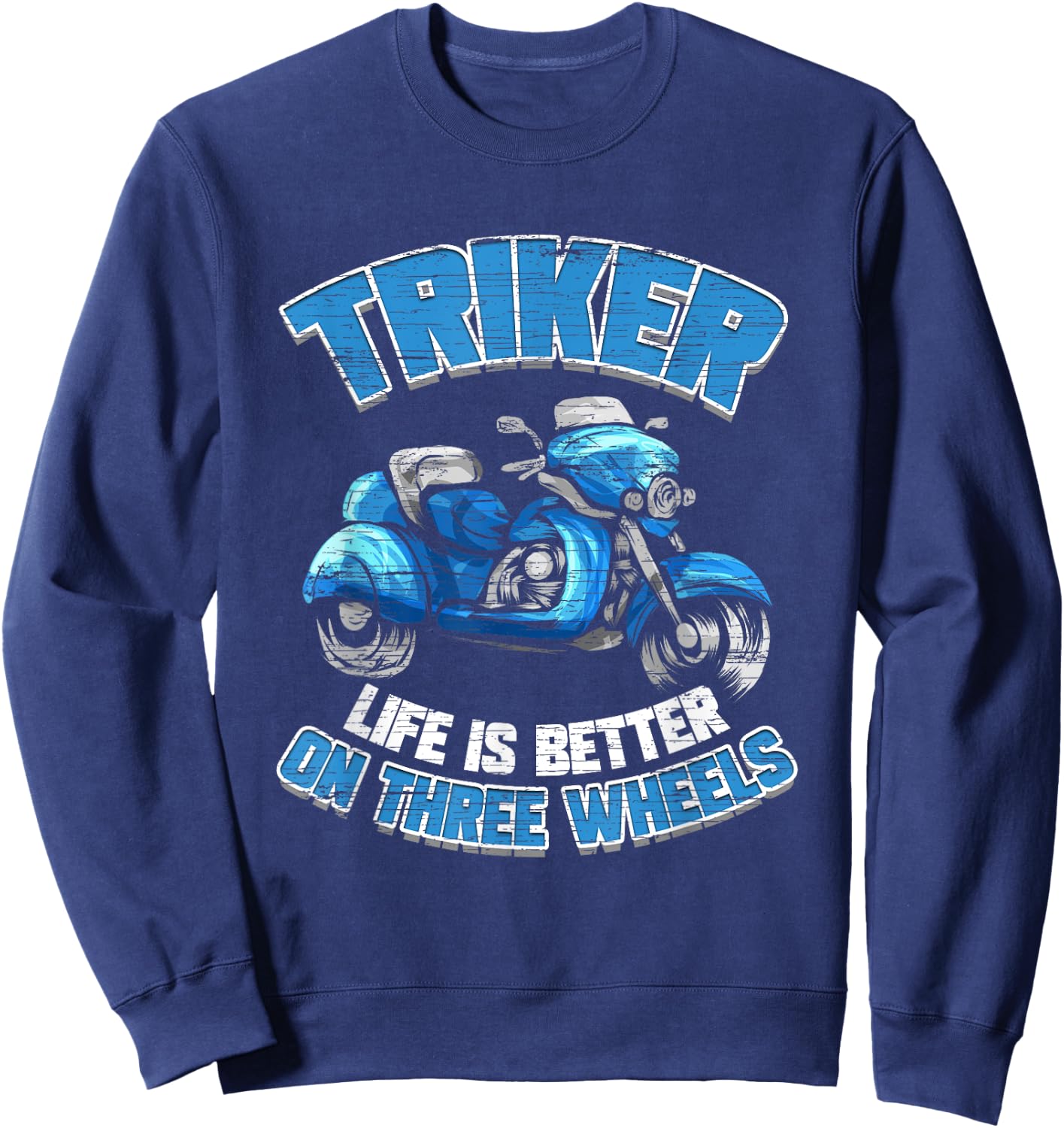 Triker Motorcycle Trike Motortrike Three Wheeler Biker Gift Sweatshirt - Sweatshirt | Navy