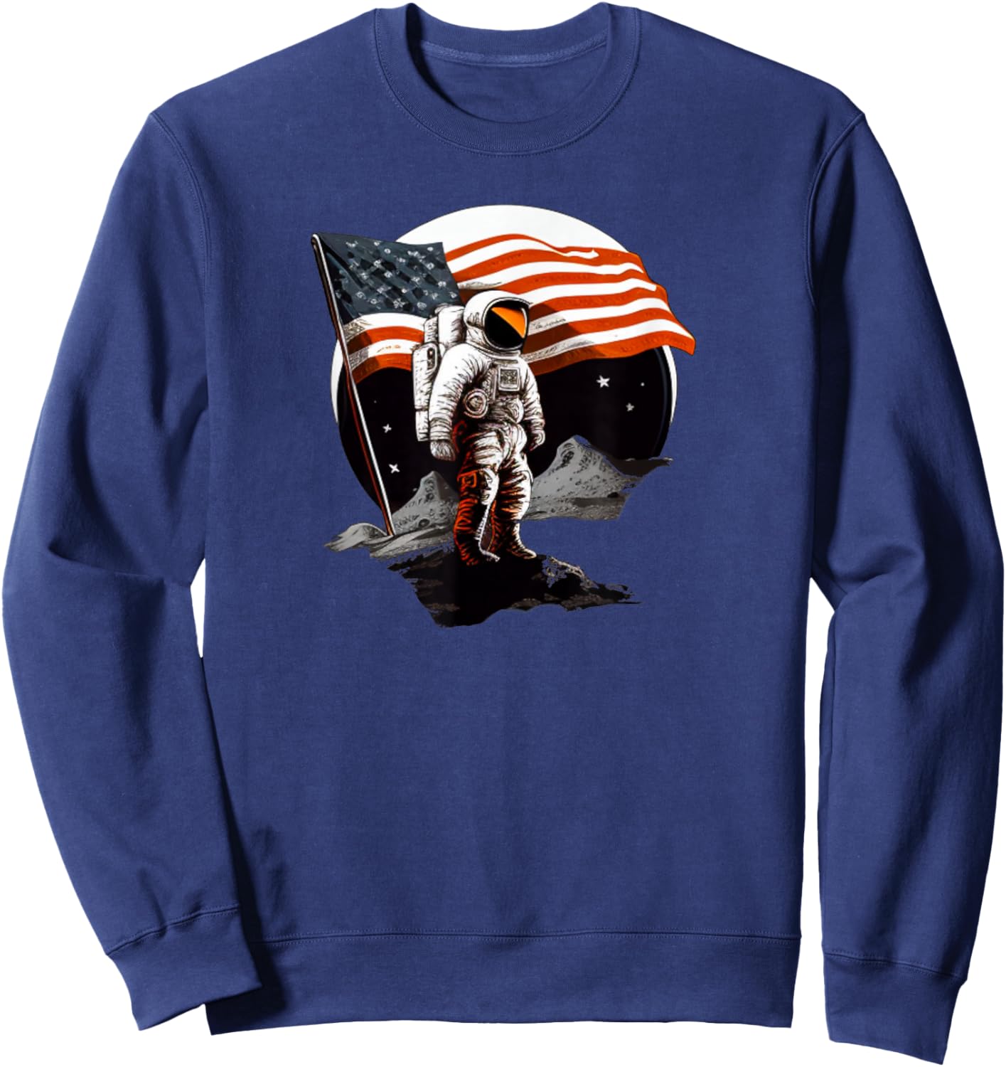 Patriotic Moon landing for Space World Lovers Sweatshirt - Sweatshirt | Navy