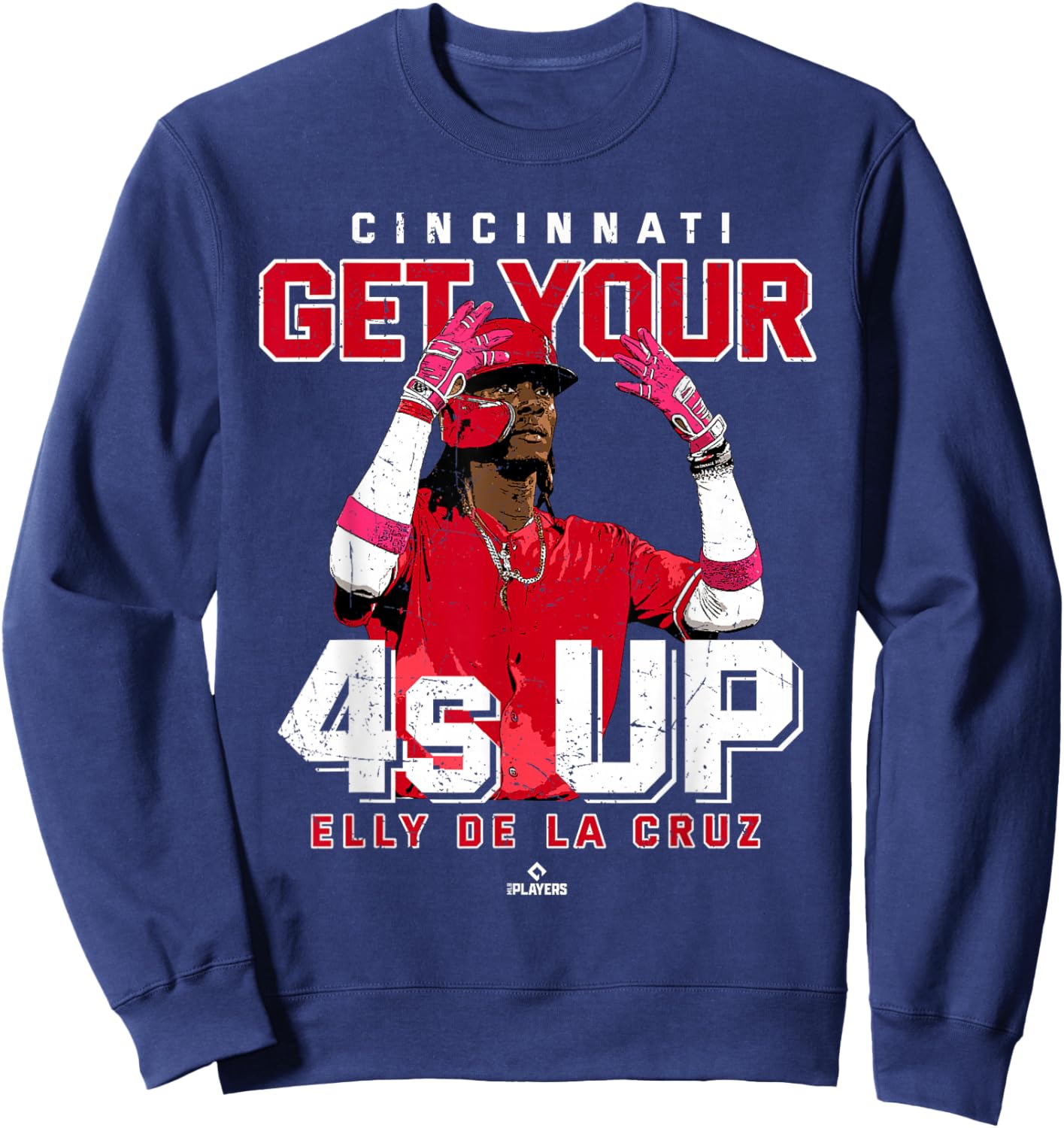 Get Your 4s Up Elly De La Cruz Cincinnati MLBPA Sweatshirt - Sweatshirt | Navy