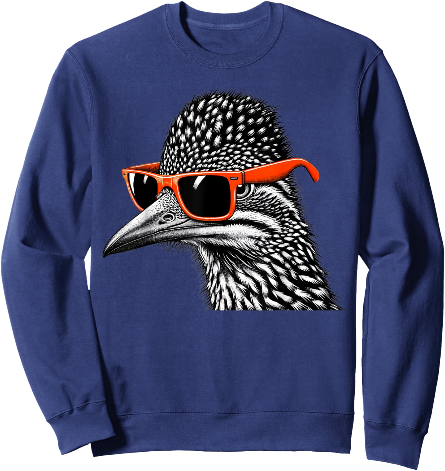 Cool Roadrunner Bird Wearing Sunglasses Graphic Art Sweatshirt - Sweatshirt | Navy