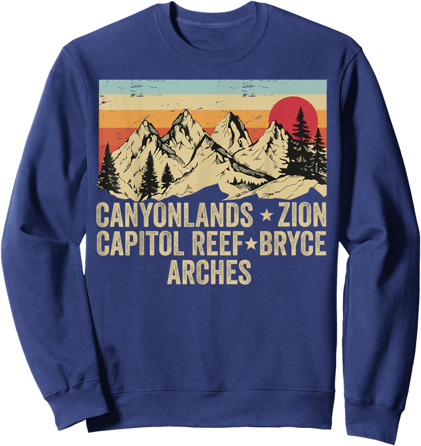 Vintage Utah Souvenir Big 5 Utah Mighty Five National Park Sweatshirt - Sweatshirt | Navy