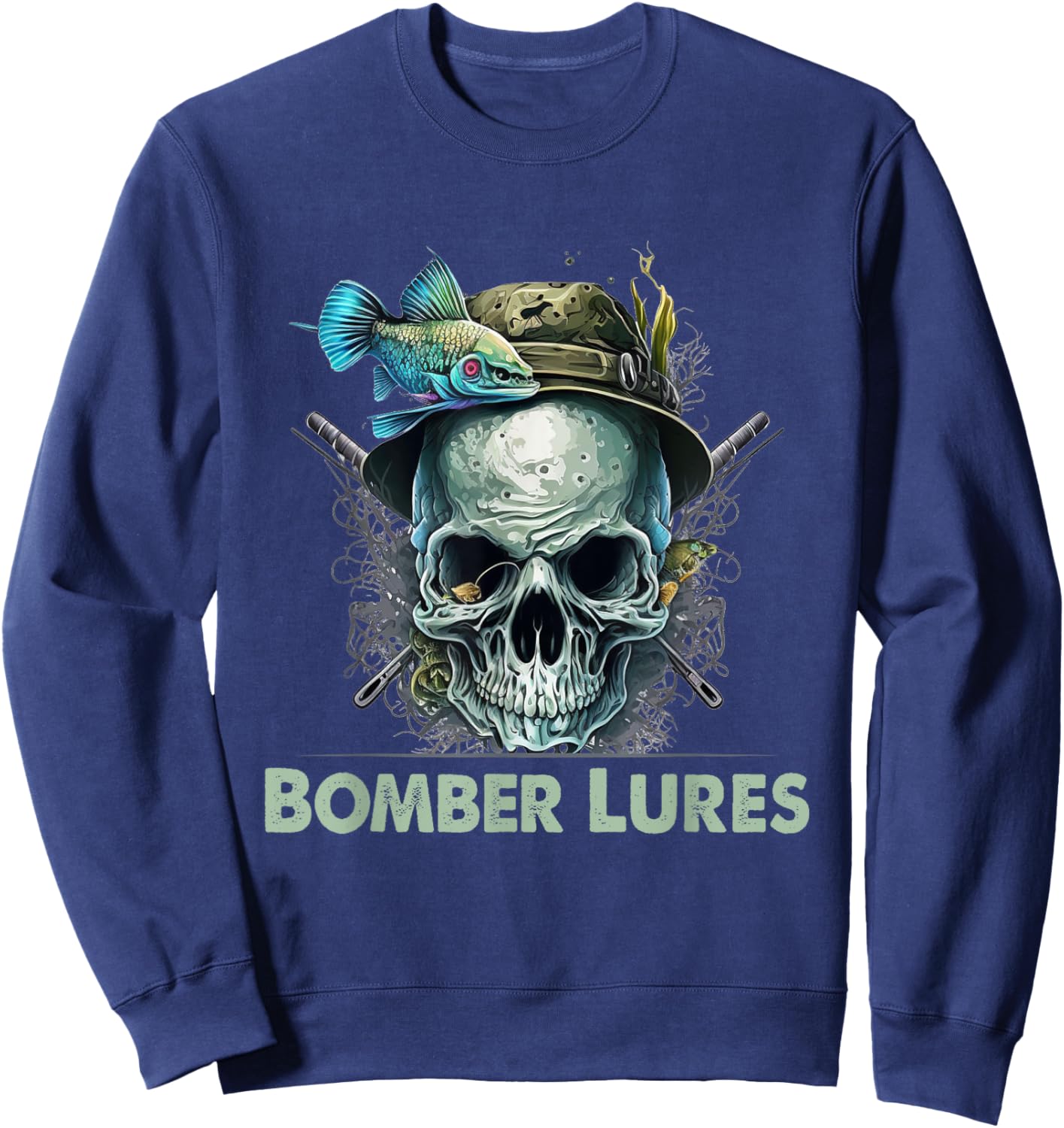 Bomber Lures Hunting Hobby Hunter Pastime Fishing Freshwater Sweatshirt - Sweatshirt | Navy
