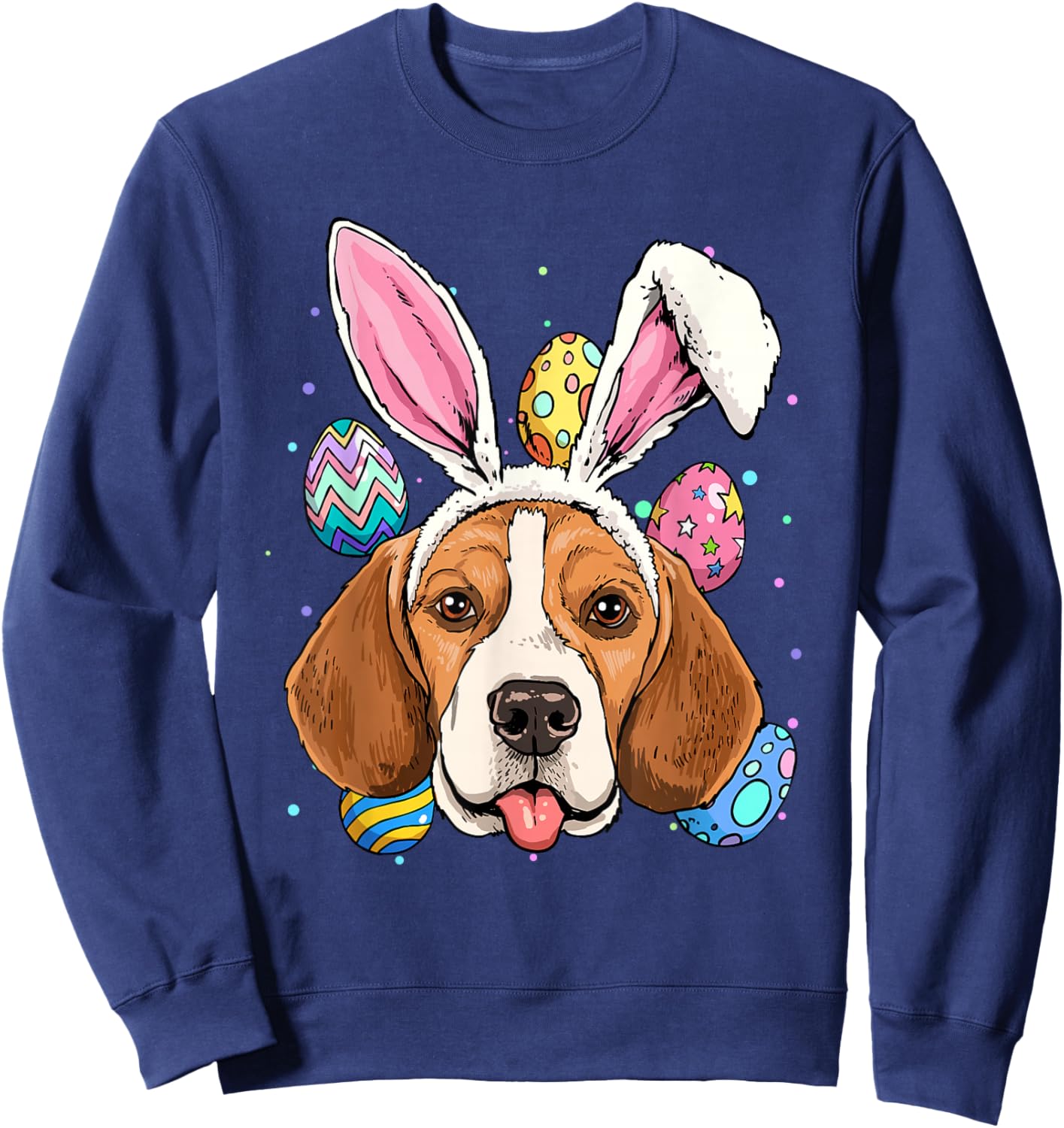Easter Bunny Beagle Dog Kids Men Women Sweatshirt - Sweatshirt | Navy