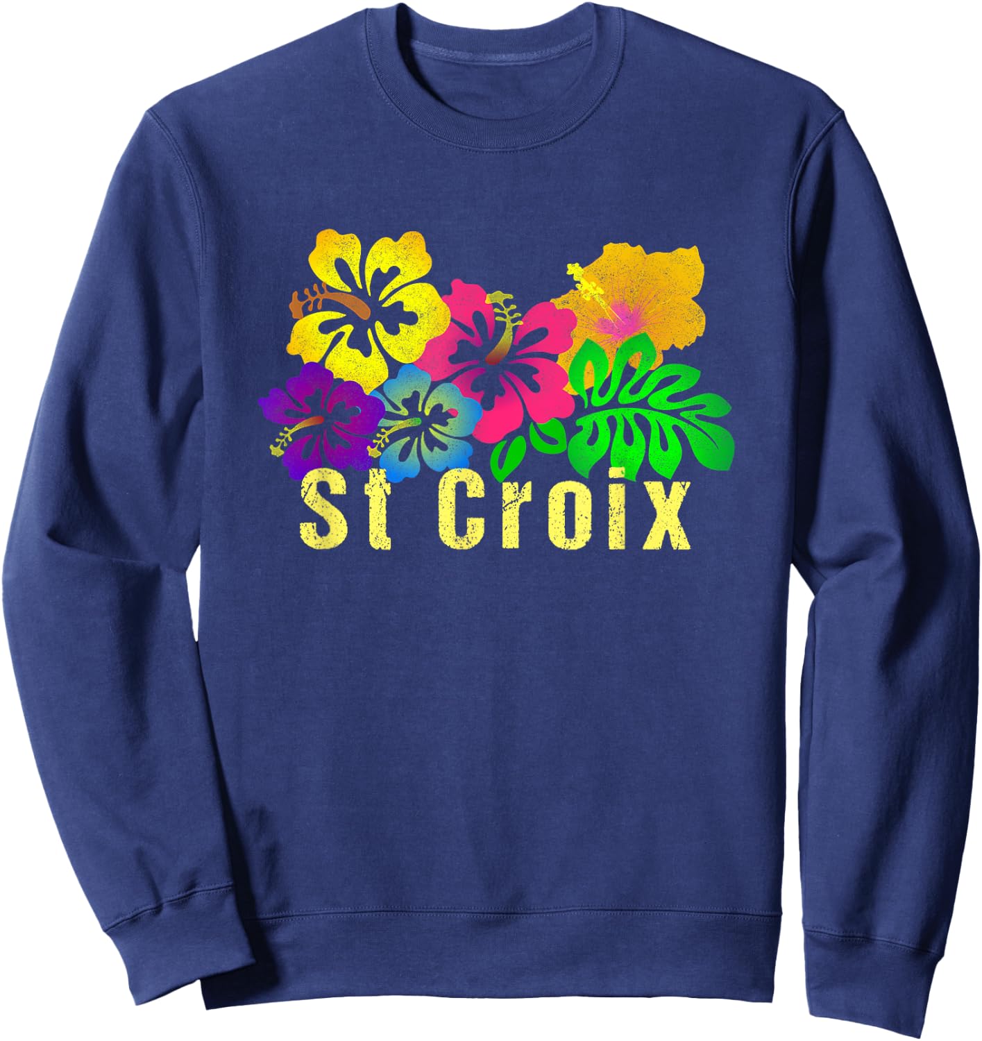 St. Croix Tropical Beach Surf Women Sweatshirt - Sweatshirt | Navy