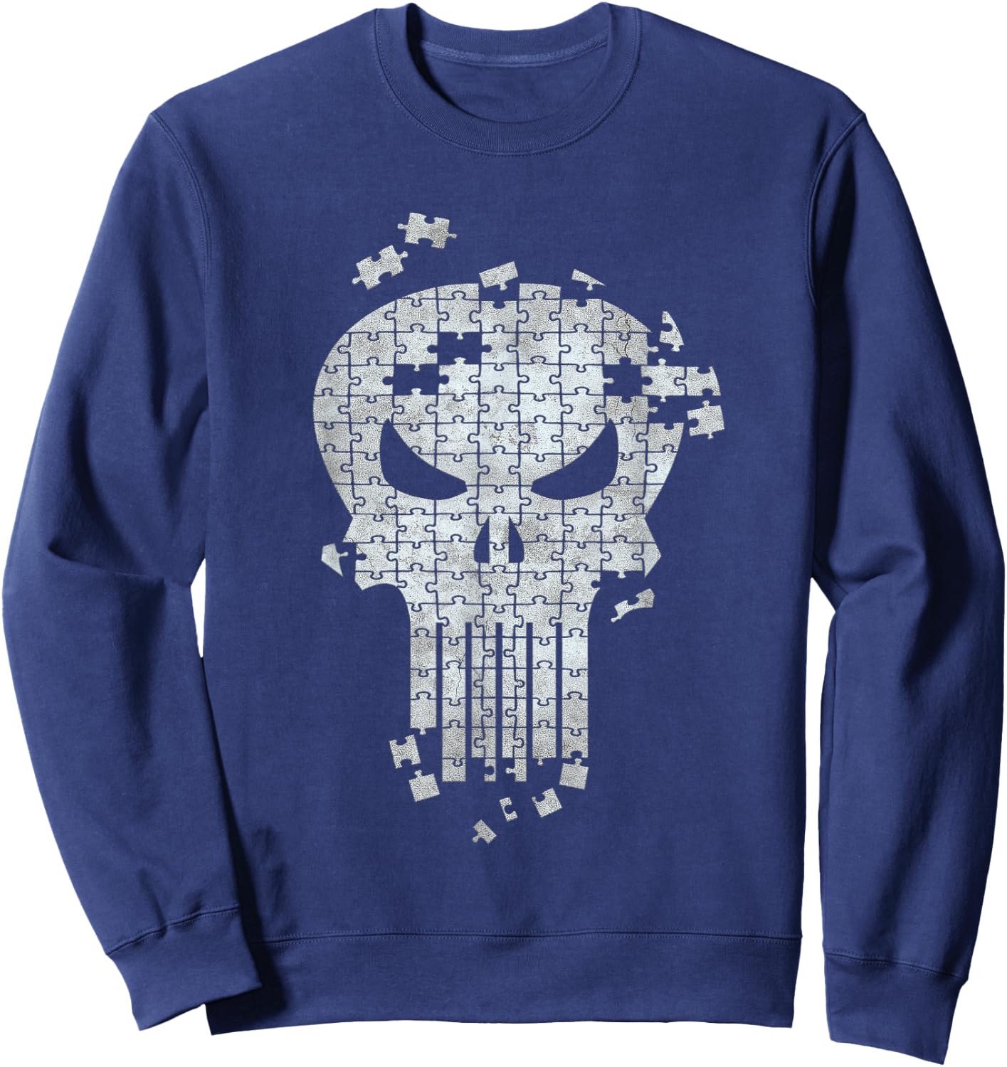 Marvel The Punisher Skull Icon Jigsaw Puzzle Sweatshirt - Sweatshirt | Navy