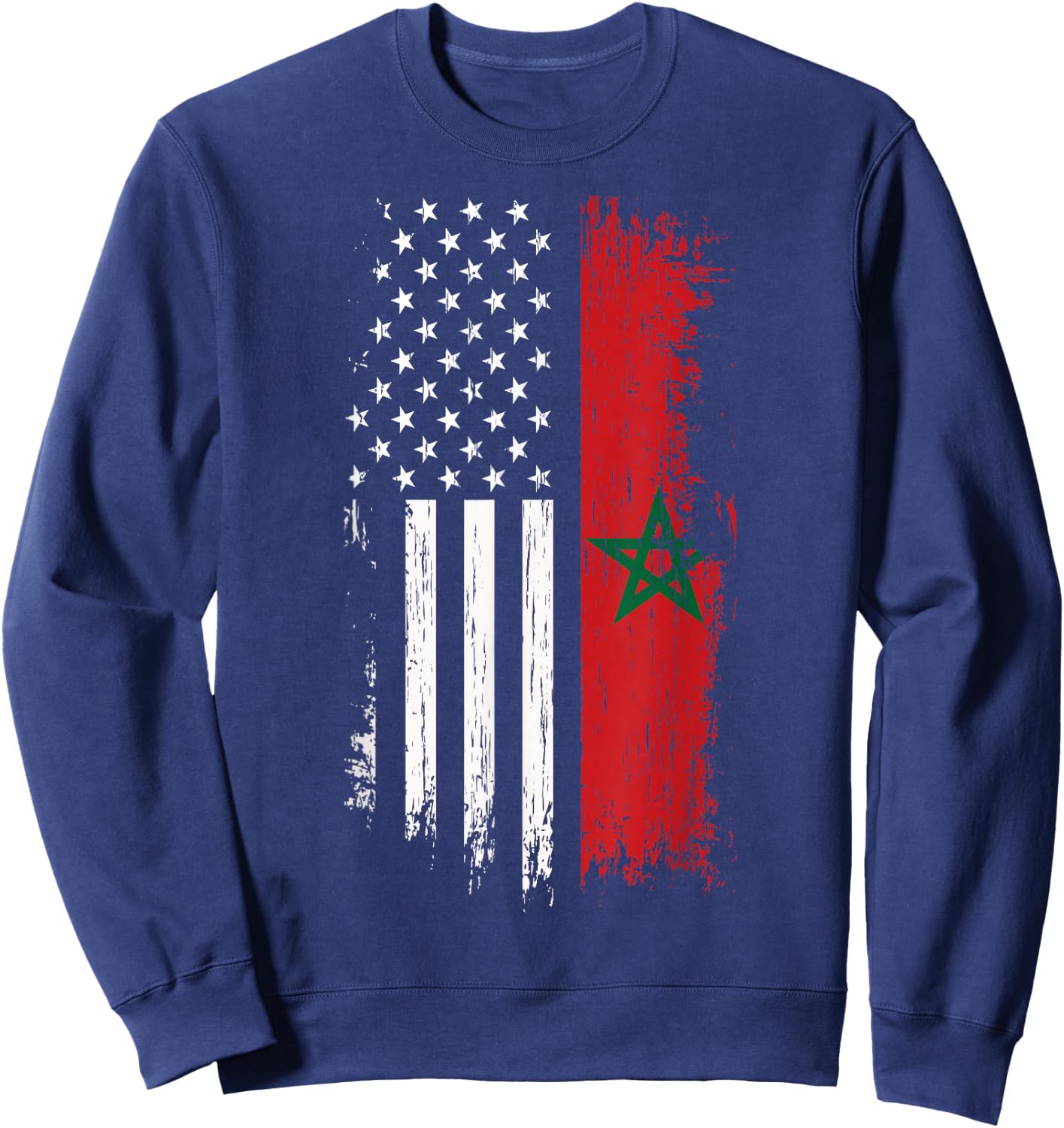 Moorish American Flag - Pride Morocco USA Shirt Sweatshirt - Sweatshirt | Navy