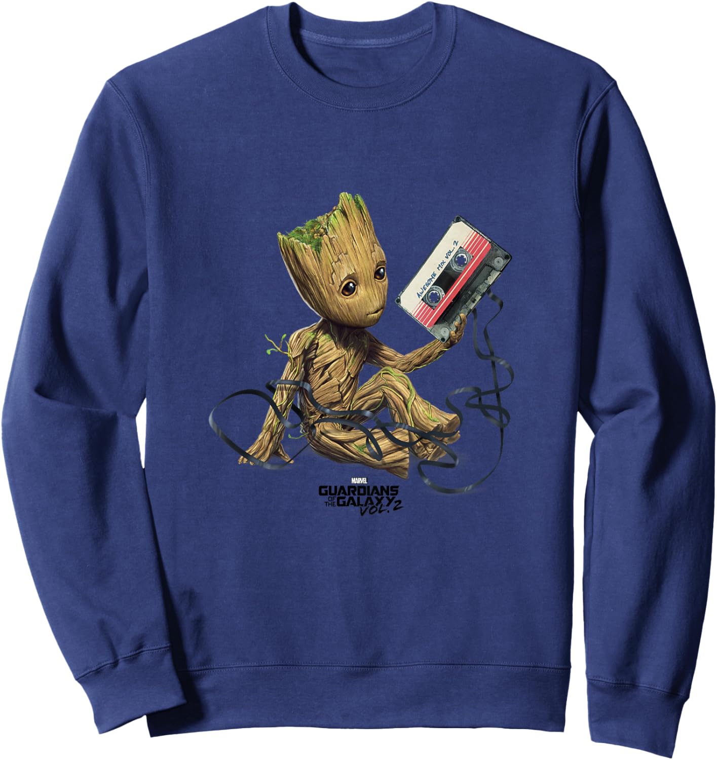 Kids Marvel Guardians of The Galaxy Vol. 2 Awesome Mix Baby Groot Sweatshirt - Sweatshirt | Navy