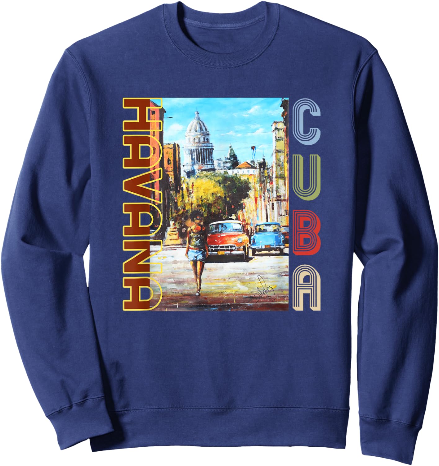 Havana Cuba Fine Art - National Capital Sweatshirt - Sweatshirt | Navy