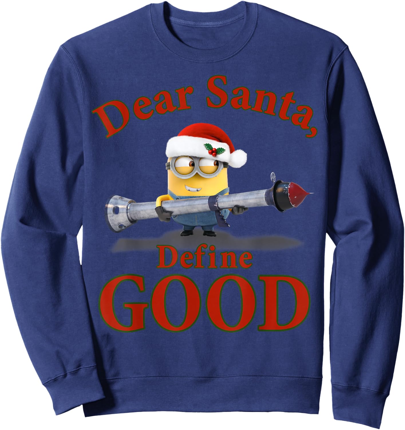 Despicable Me Minions Dear Santa Define Good Portrait Sweatshirt - Sweatshirt | Navy