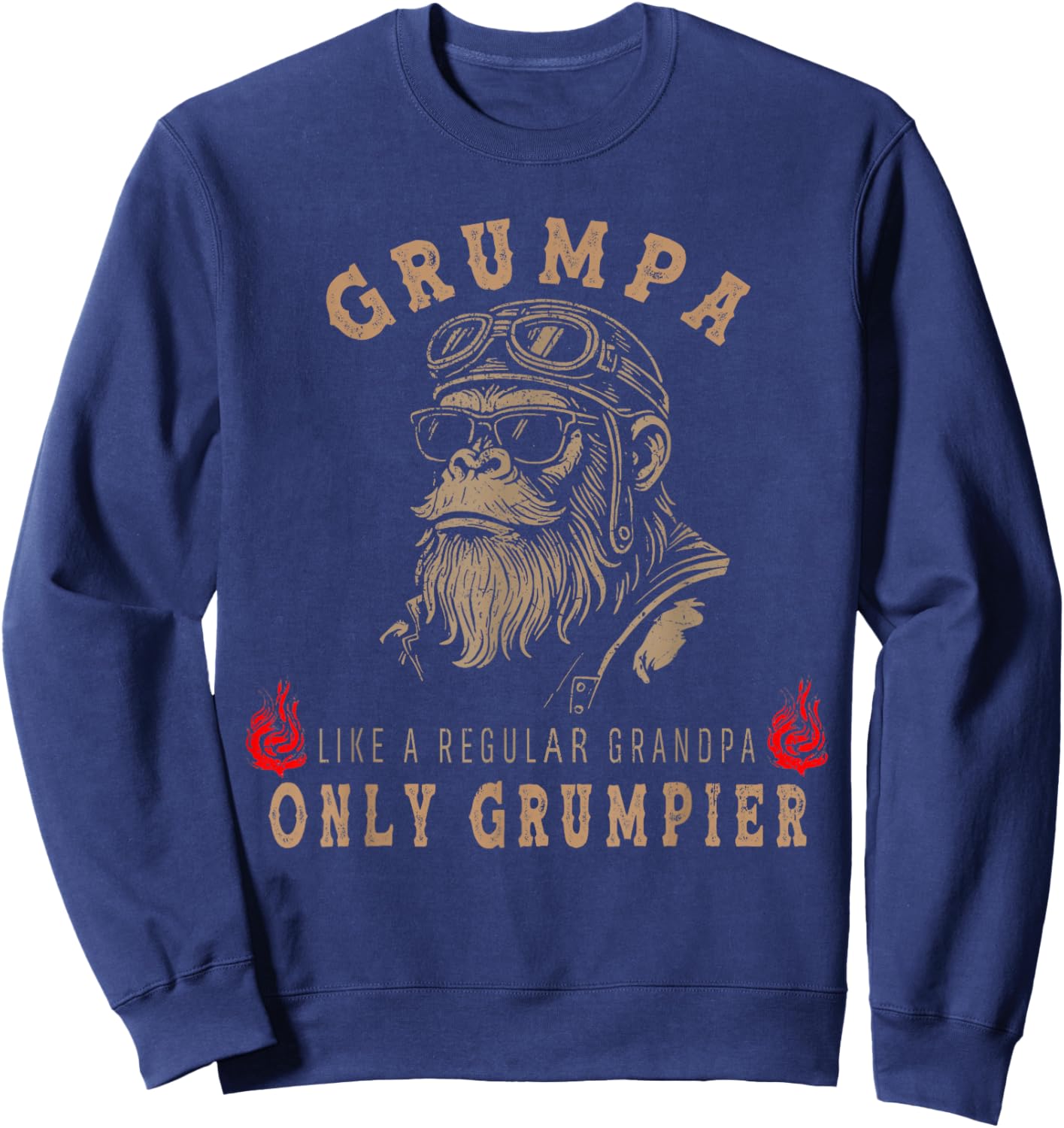 Grumpa Like A Regular Grandpa Only Grumpier Monkey Sweatshirt - Sweatshirt | Navy