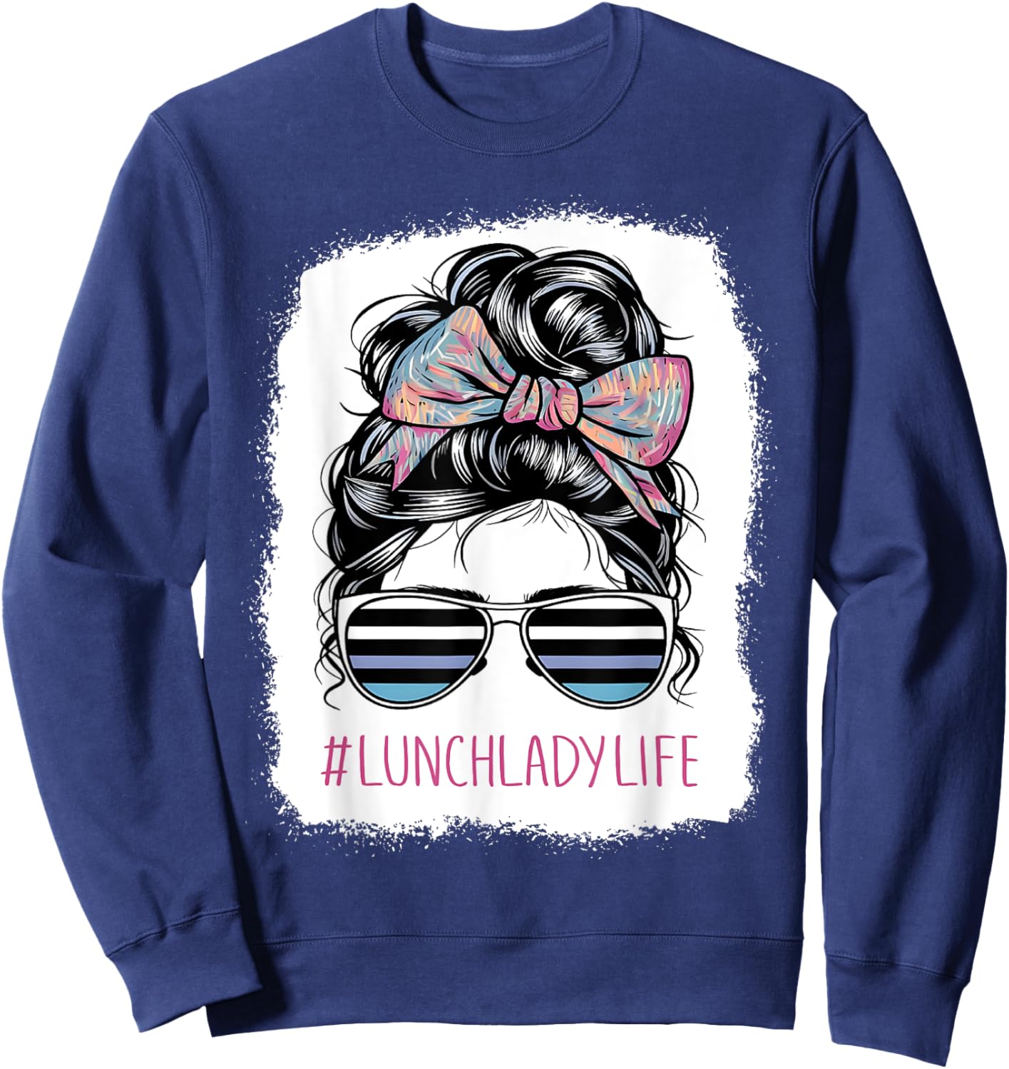 Bun Lunch Lady Life School Sweatshirt - Sweatshirt | Navy