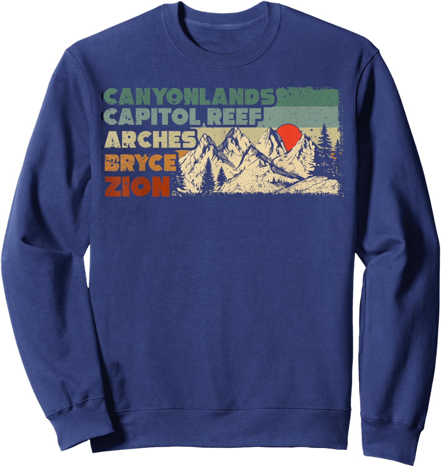 Vintage Utah Souvenir Big 5 Utah Mighty Five National Park Sweatshirt - Sweatshirt | Navy