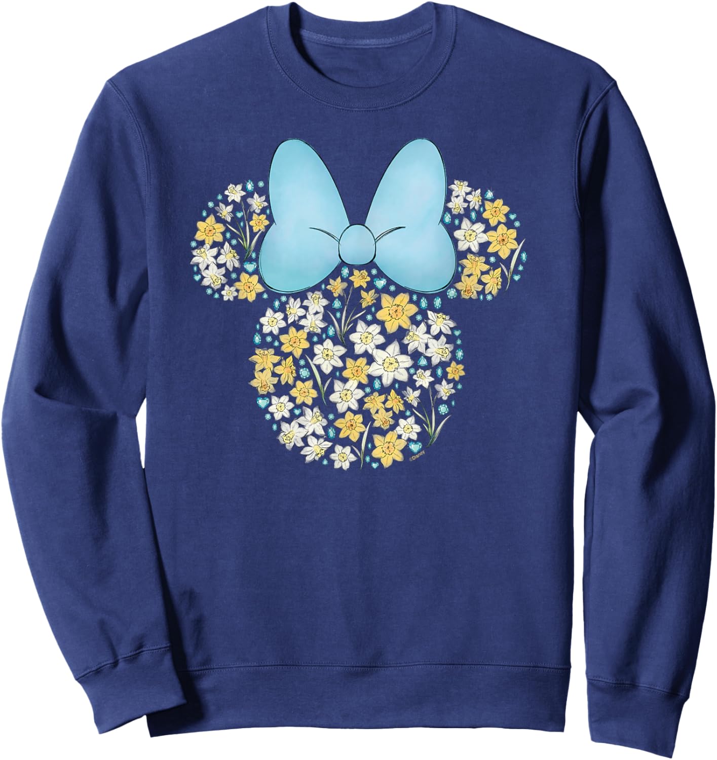 Disney Minnie Mouse March Birth Month Birthstone & Flowers Small Sweatshirt - Sweatshirt | Navy