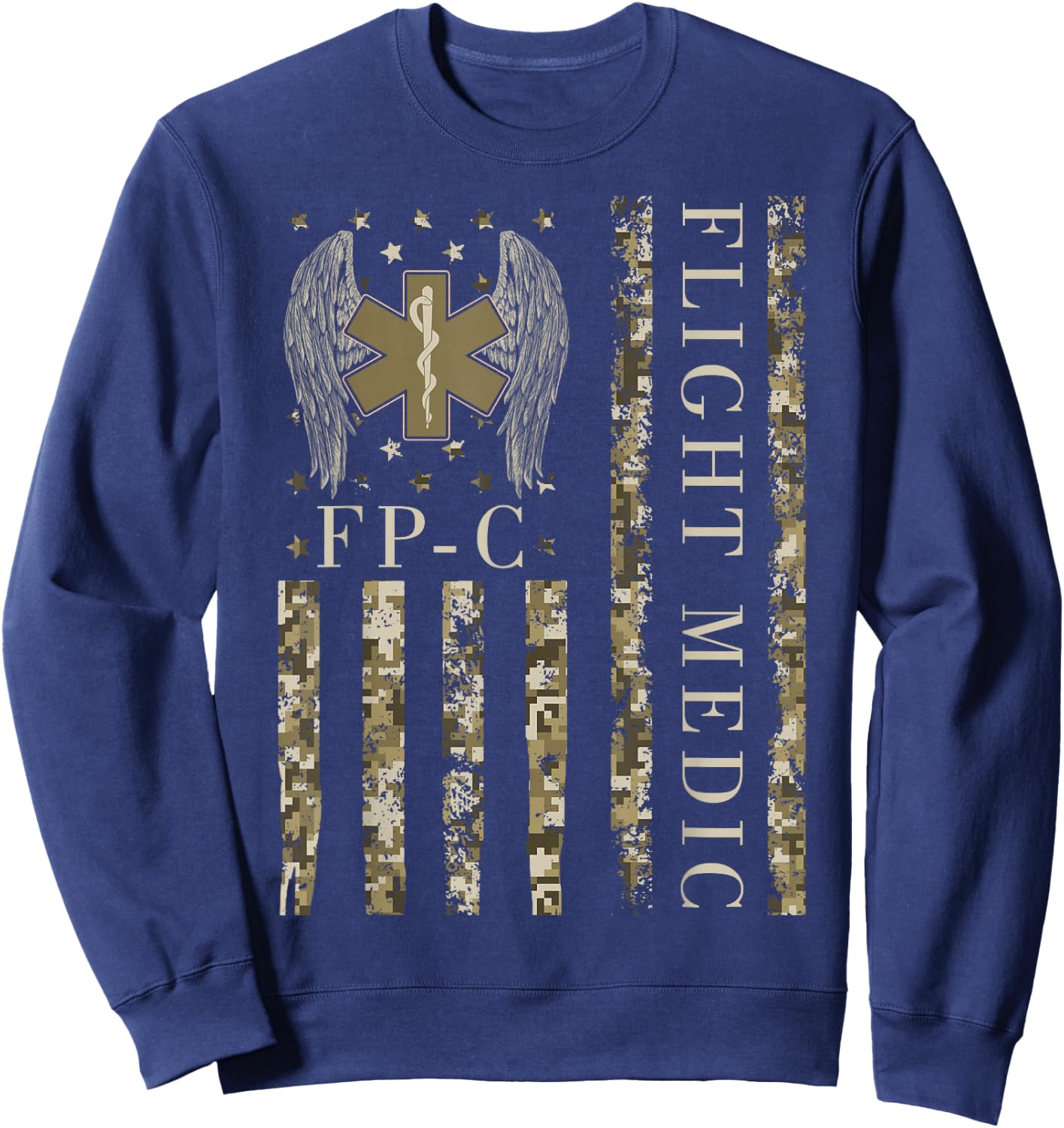 Flight Medic American Flag Flight Paramedic Emergency Nurse Sweatshirt - Sweatshirt | Navy