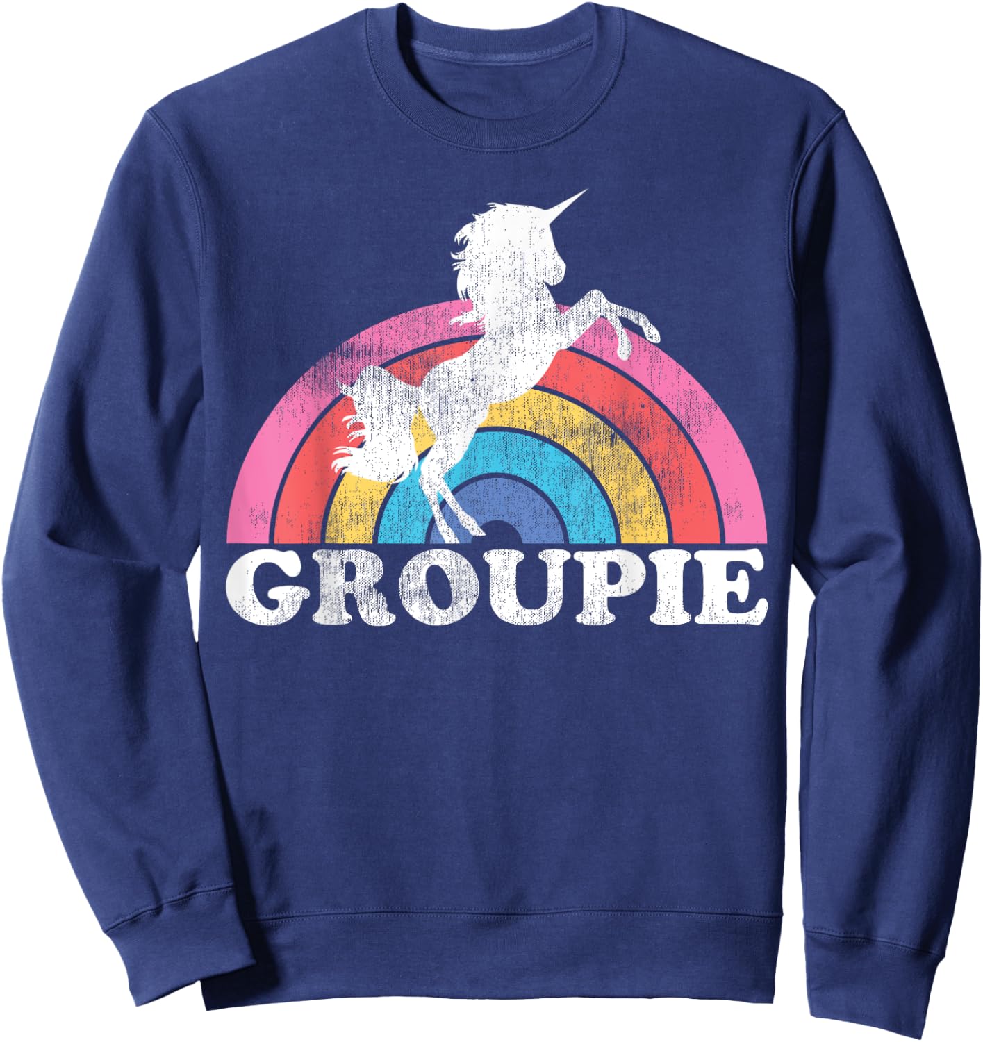 Funny Rainbow Unicorn Concert Rock N Roll Lover Groupie Gift Sweatshirt - Sweatshirt | Navy