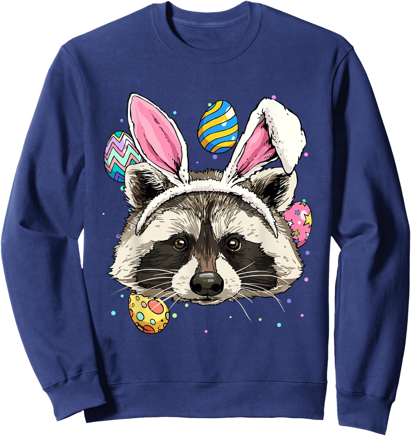Easter Bunny Raccoon Lover Funny Easter Raccoon Sweatshirt - Sweatshirt | Navy
