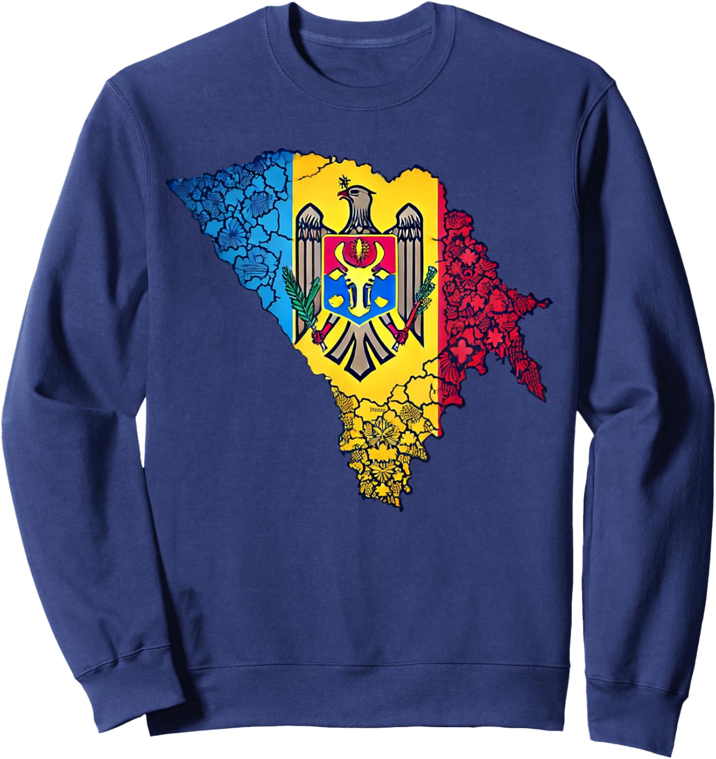 Moldova Flag Moldavia Map Clothing Wear , Black, S Sweatshirt - Sweatshirt | Navy