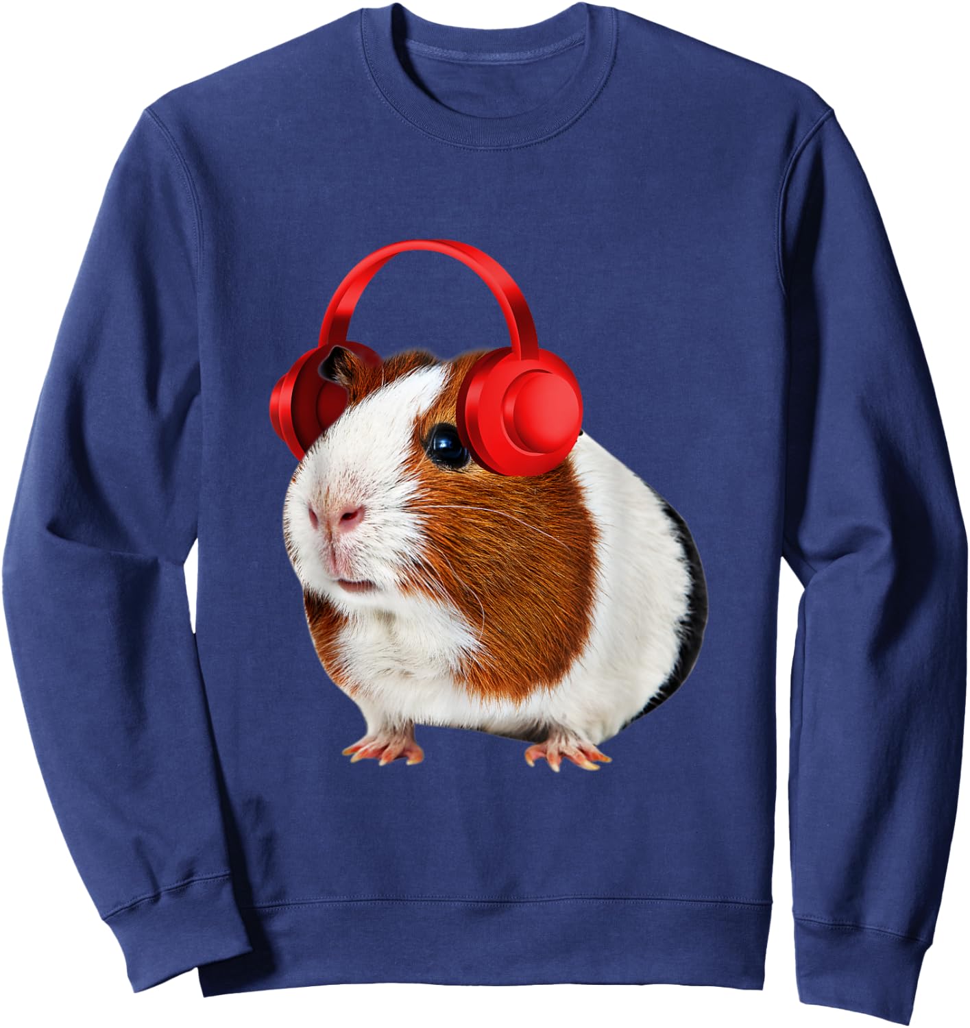 Guinea Pig With Headphones On Sweatshirt - Sweatshirt | Navy