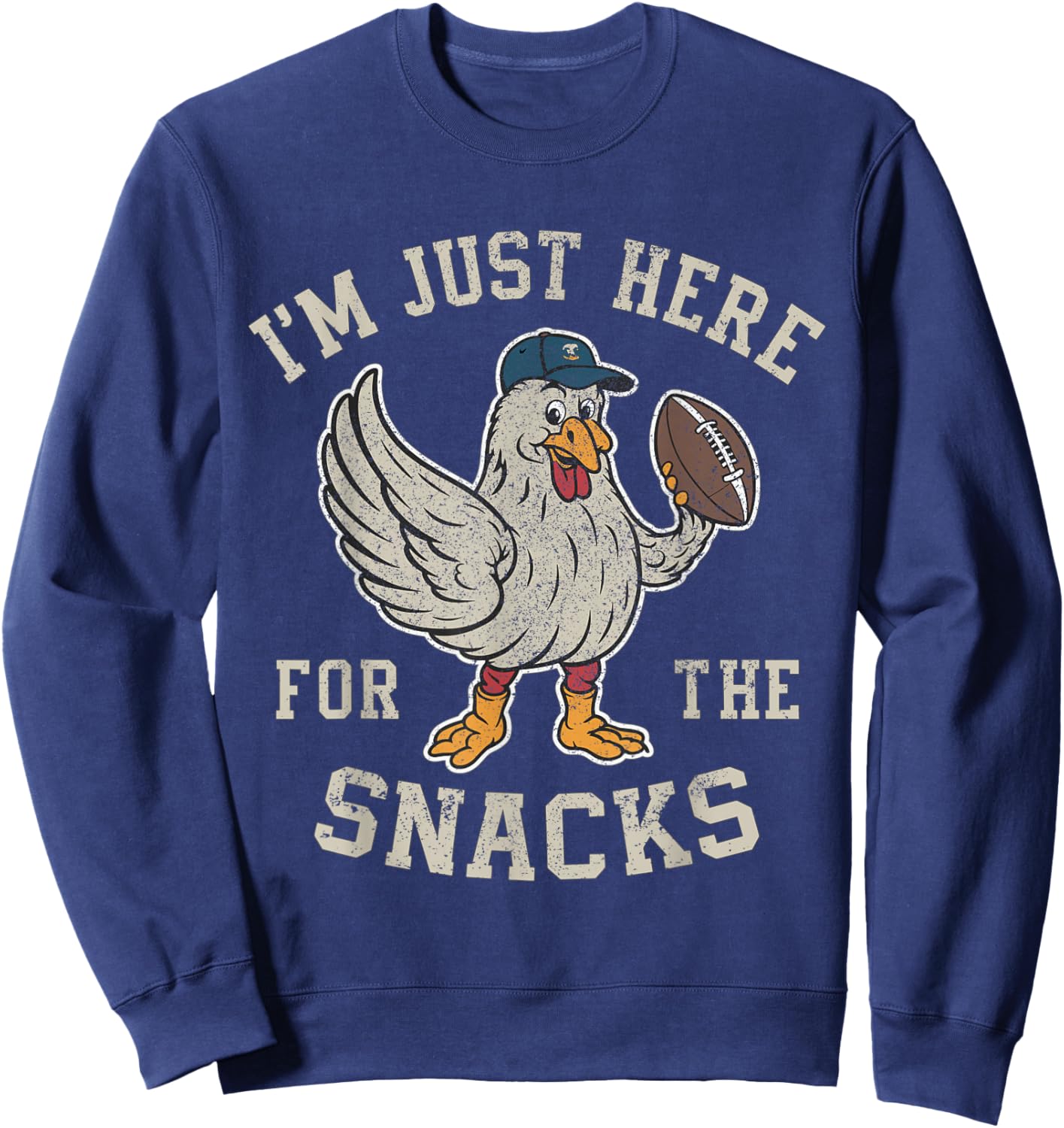 Funny I'm Just Here for The Snacks Football Sweatshirt - Sweatshirt | Navy