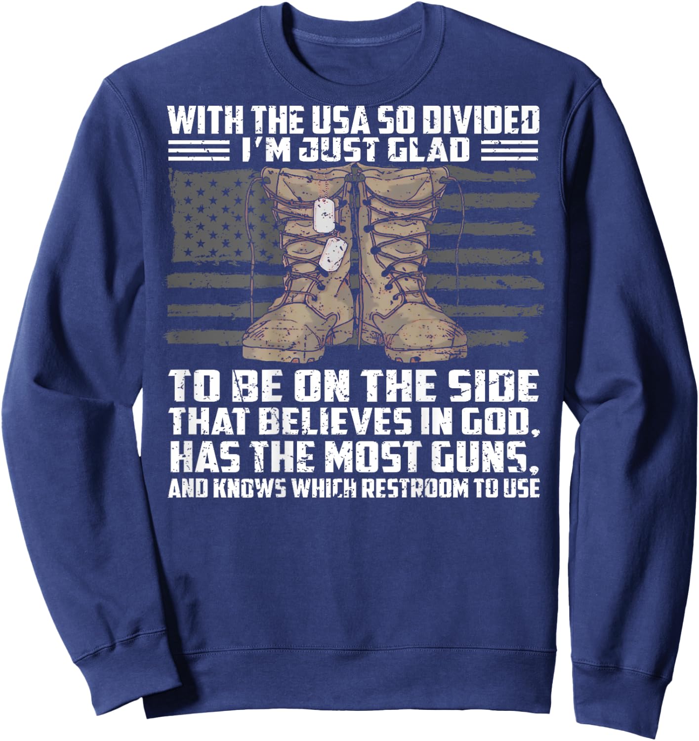 With The USA So Divided I'm Just Glad To Be On (on back) Sweatshirt - Sweatshirt | Navy
