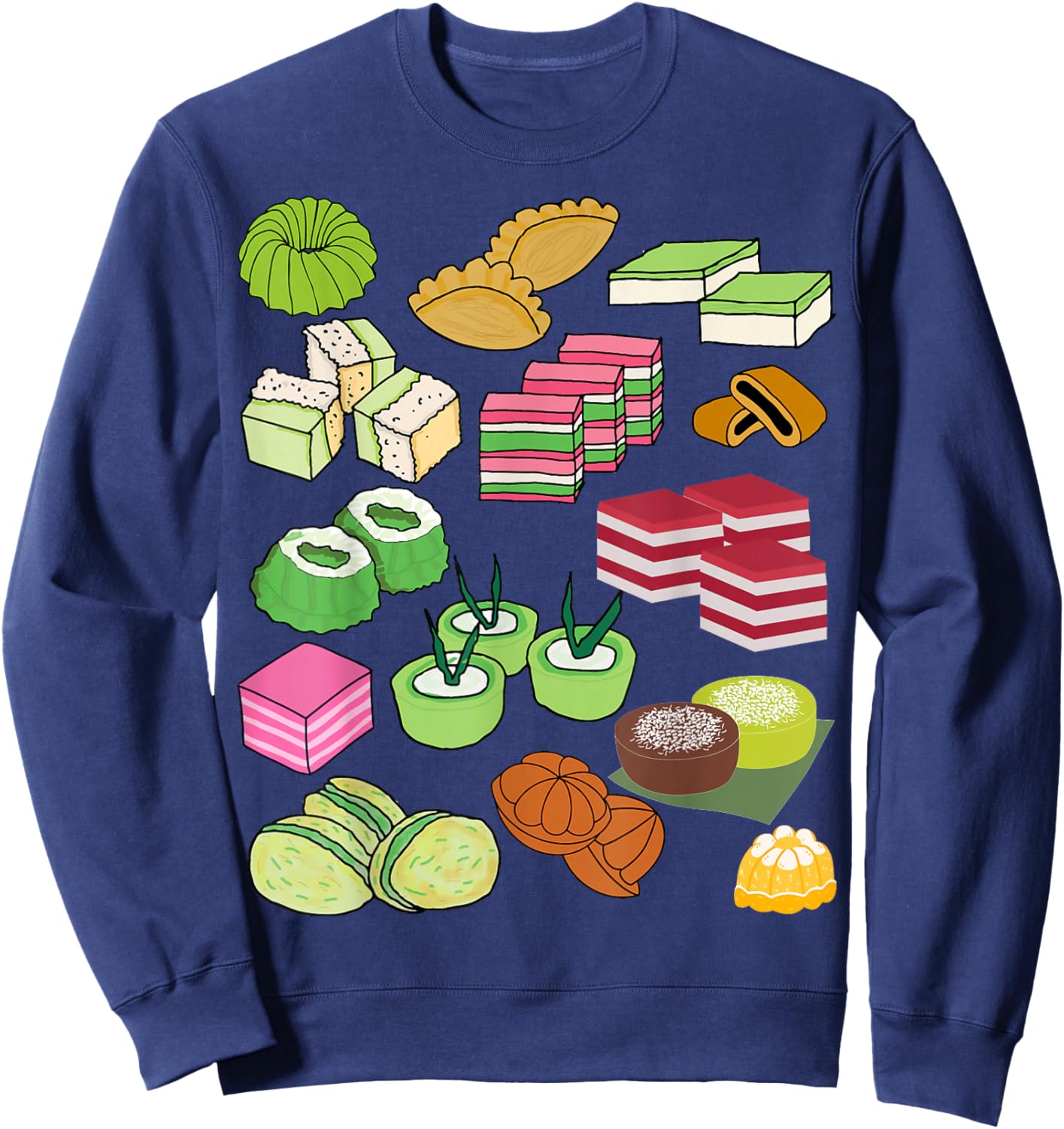 Kuih Malaysian Kue Cuisine Lover Foodie Gift Asian Cuisine Sweatshirt - Sweatshirt | Navy