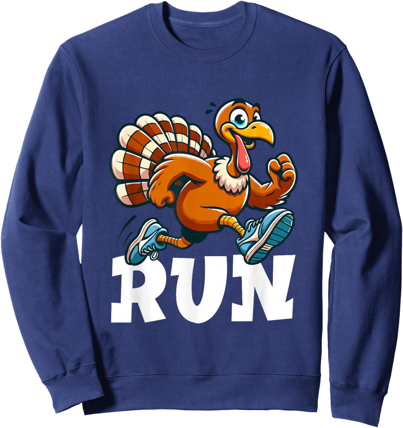 Run Funny Thanksgiving Running 5k Race Turkey Trot Sweatshirt - Sweatshirt | Navy