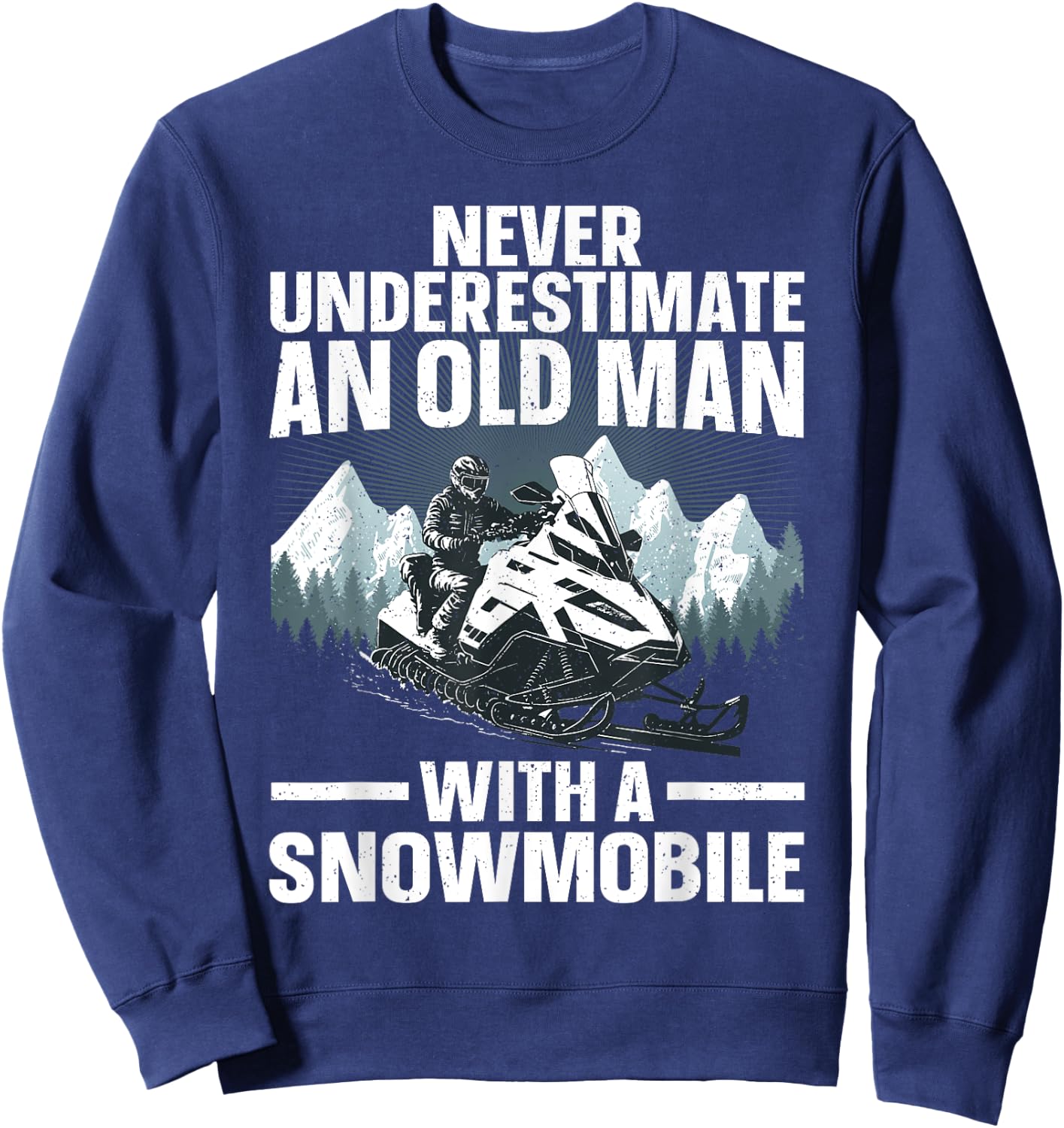 Snowmobile Art Grandpa Snowmobiling Snowmobile Lover Sweatshirt - Sweatshirt | Navy