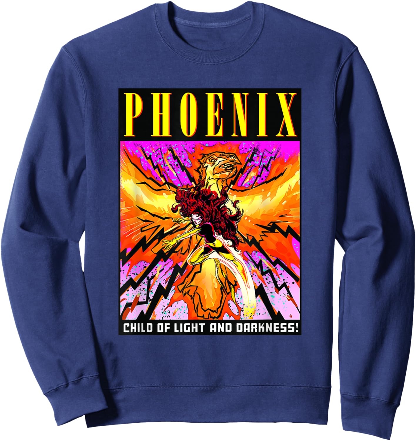 Marvel X-Men Phoenix Child Of Light And Darkness! Poster Sweatshirt - Sweatshirt | Navy