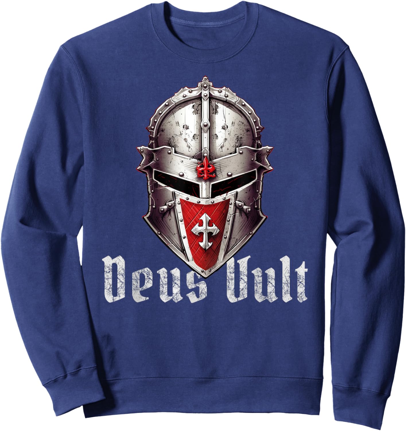 Deus Vult Templar Knight Templar Knight Crusader Sweatshirt - Sweatshirt | Navy