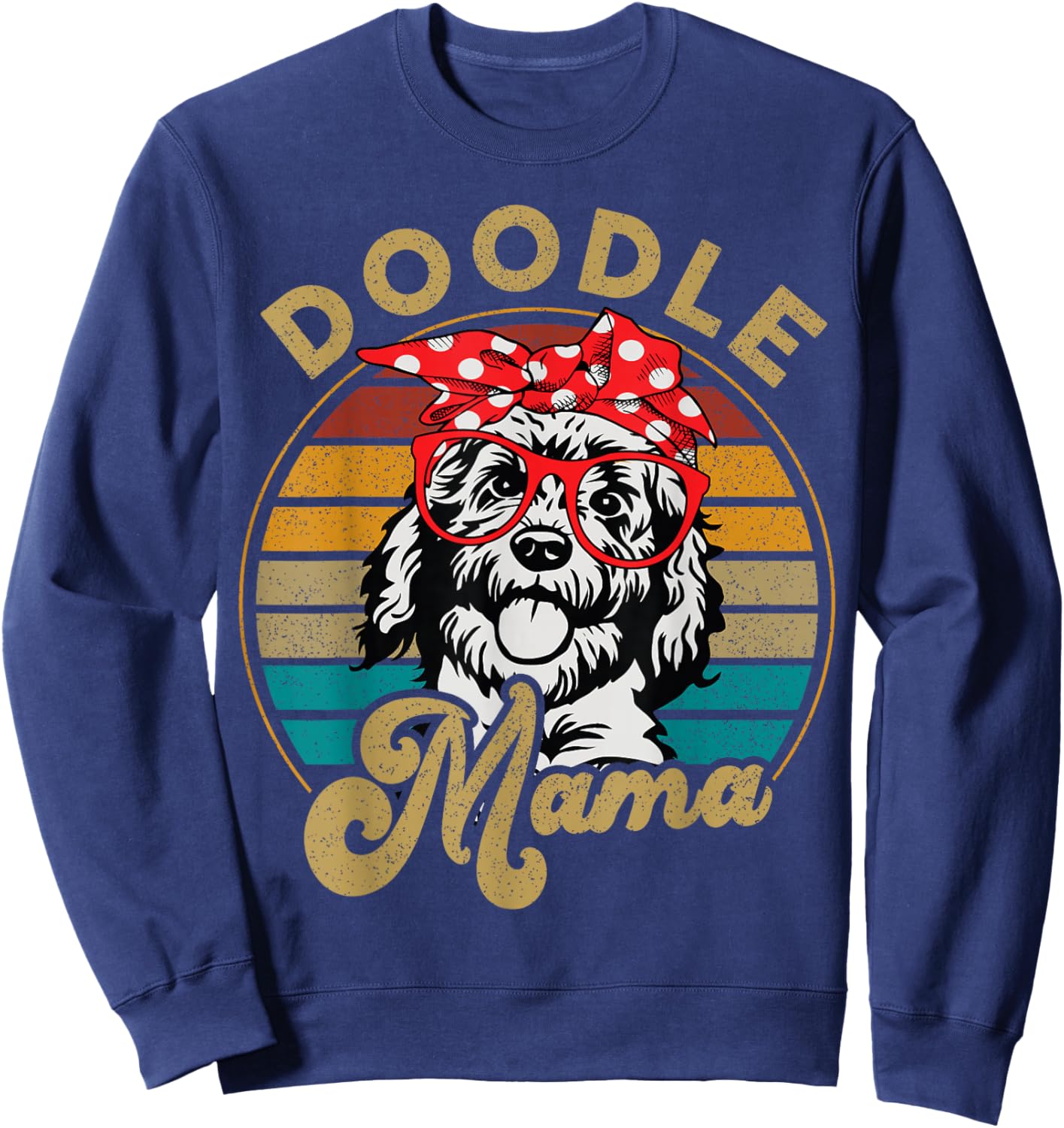 Dog Goldendoodle-Shirt Mom Doodle Mama Funny Vintage Sweatshirt - Sweatshirt | Navy