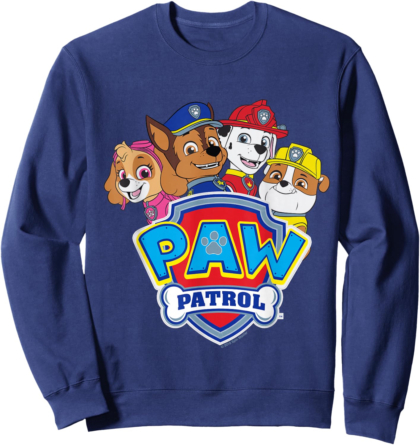 Paw Patrol Group with Logo Sweatshirt - Sweatshirt | Navy