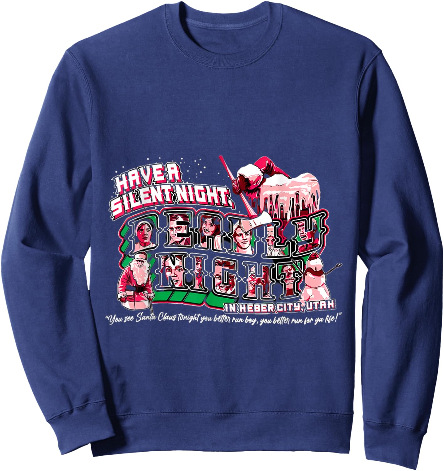 Vintage Silent Night Deadly Night Sweatshirt - Sweatshirt | Navy