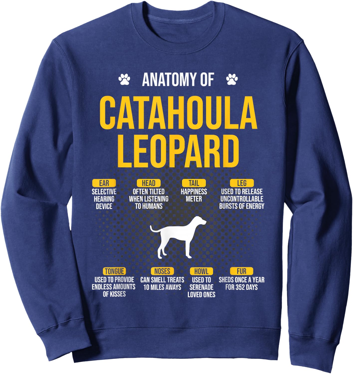 Anatomy Of Catahoula Leopard Dog Lover Sweatshirt - Sweatshirt | Navy