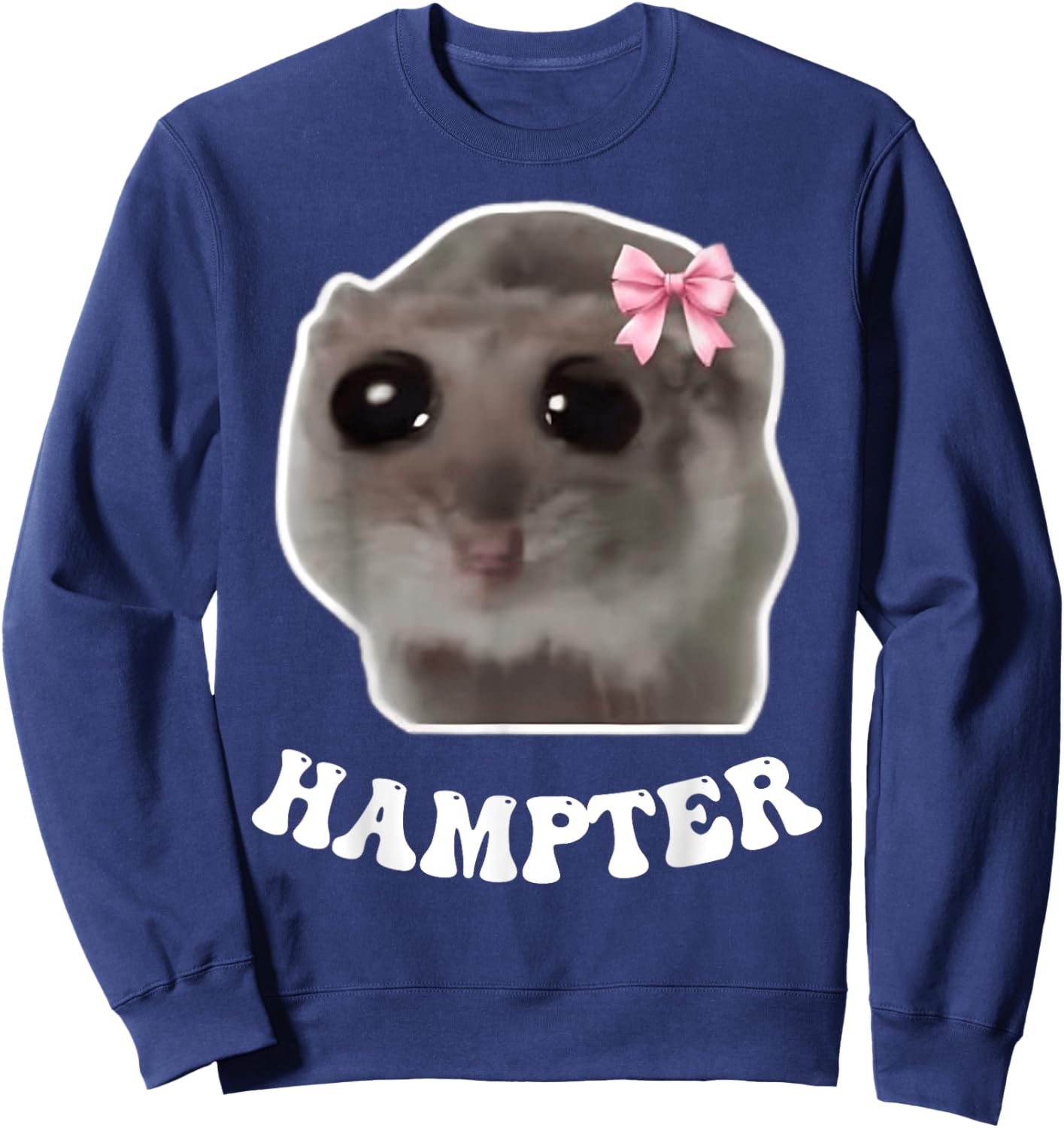 Hampter Sad Hamster Meme Hamster Lover Oddly Specific Memes Sweatshirt - Sweatshirt | Navy