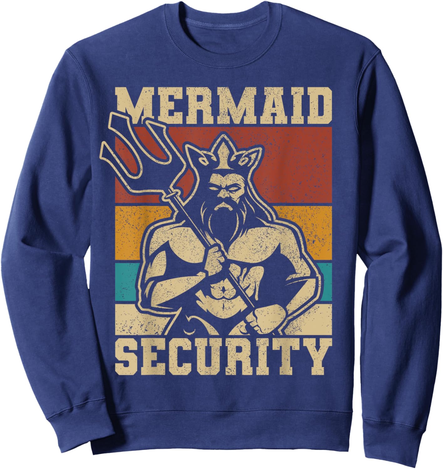 Mermaid Security Bday Costume Merman Birthday Party Outfit Sweatshirt - Sweatshirt | Navy