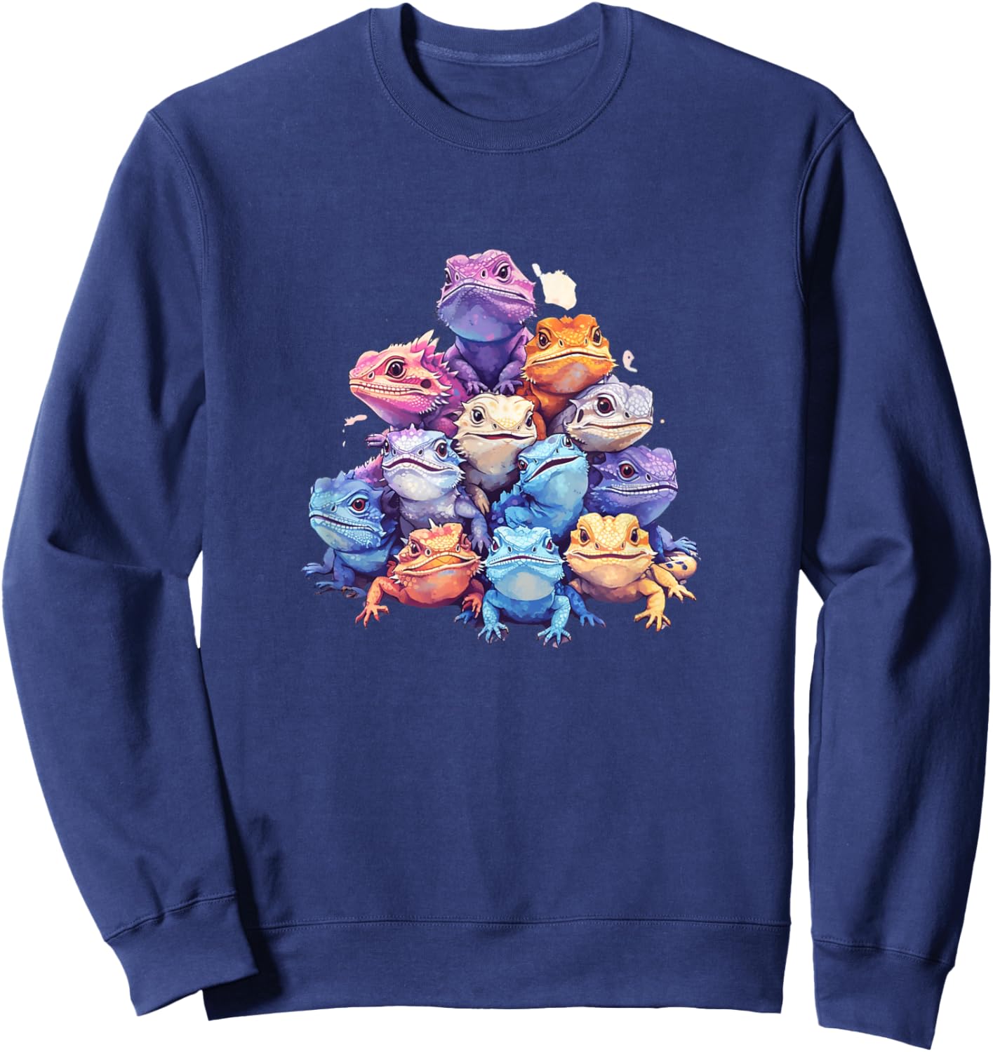 Cute Kawaii Pastel Bearded Dragon Lizard Boys Girls Kids Sweatshirt - Sweatshirt | Navy