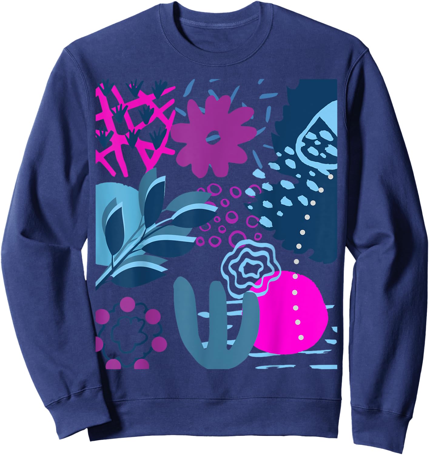 Colorful Flowers Design Shirt - GIFT Sweatshirt - Sweatshirt | Navy