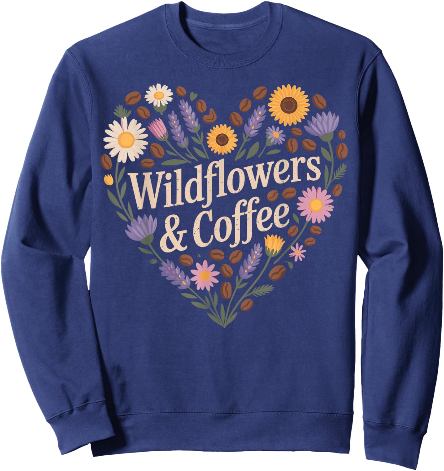 Wildflowers and Coffee Wildflower Floral Sweatshirt - Sweatshirt | Navy