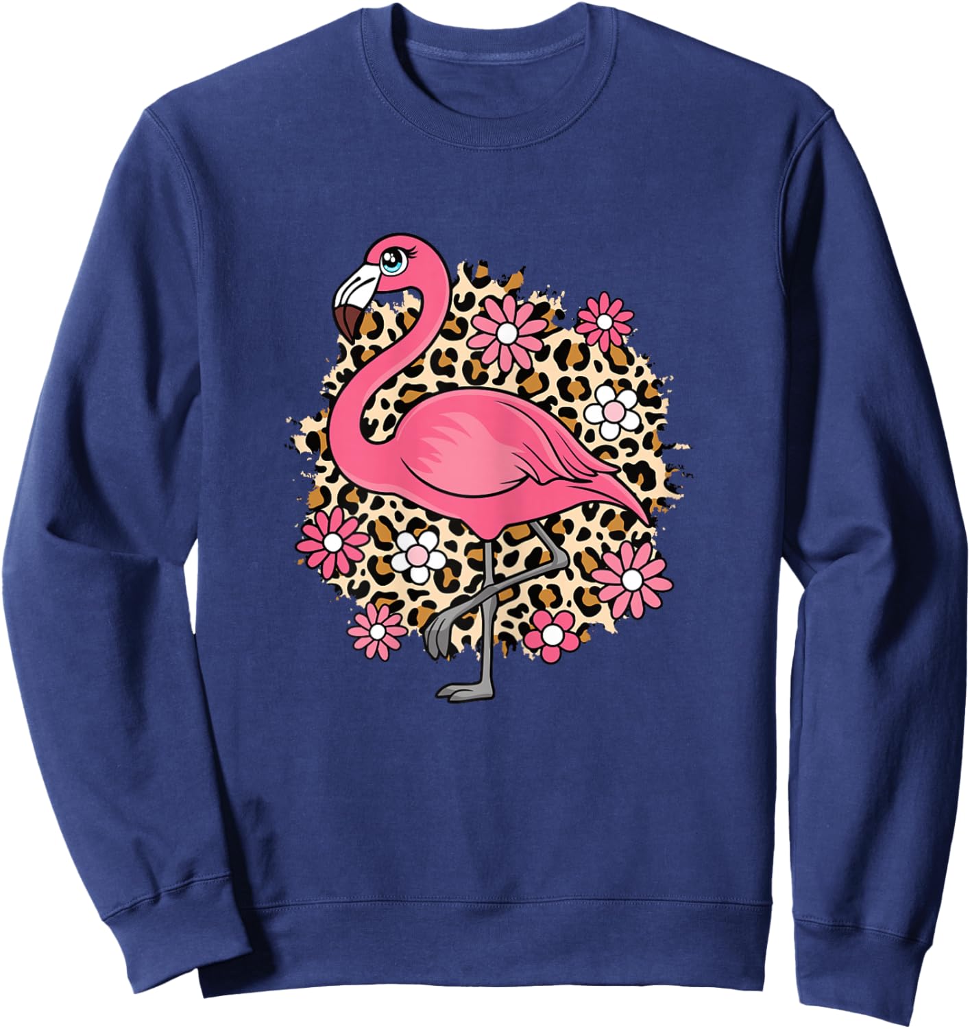Cute Flamingo Lover Women Girls Kids Sweatshirt - Sweatshirt | Navy